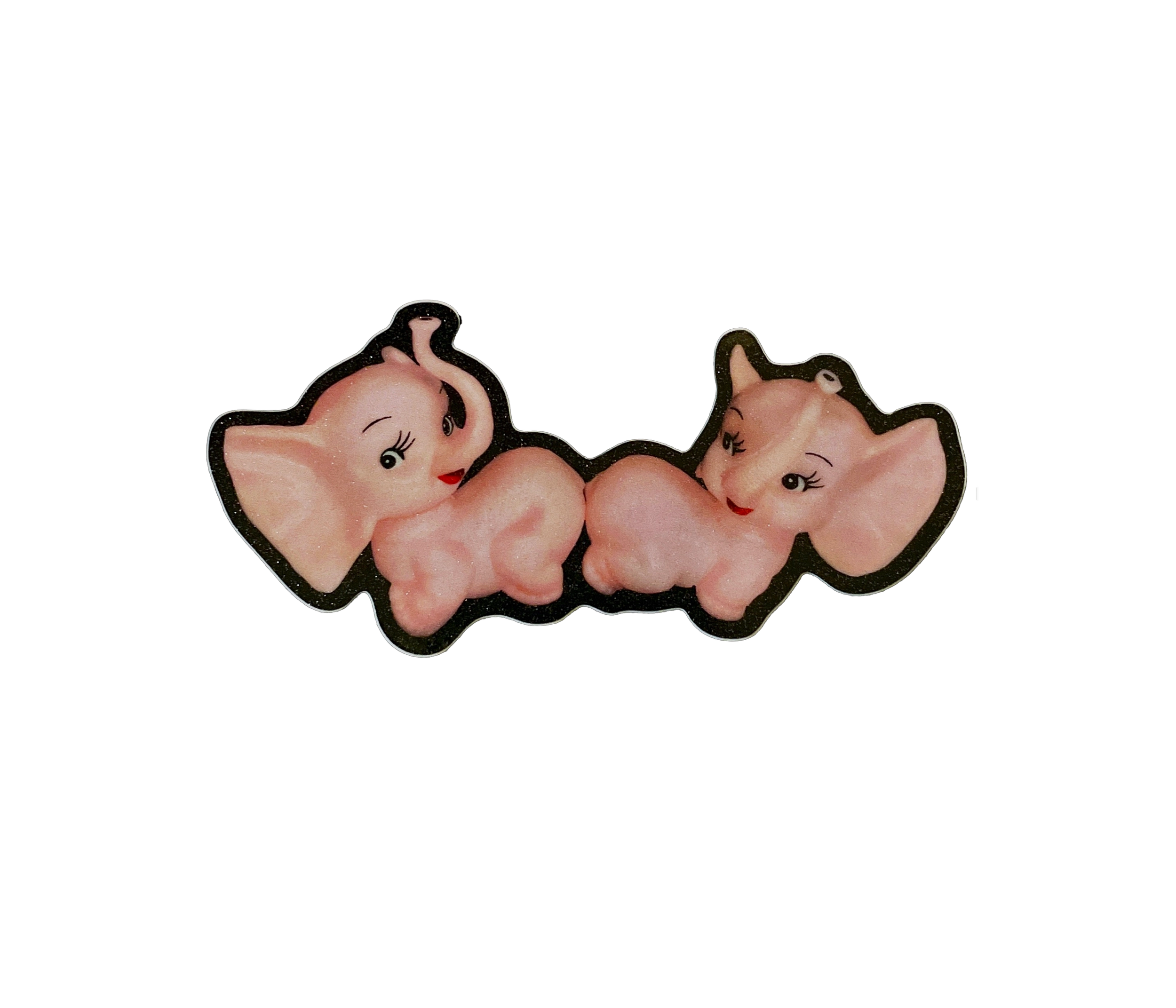 Pink Elephant Twins Glitter Sticker by Aimee Miller