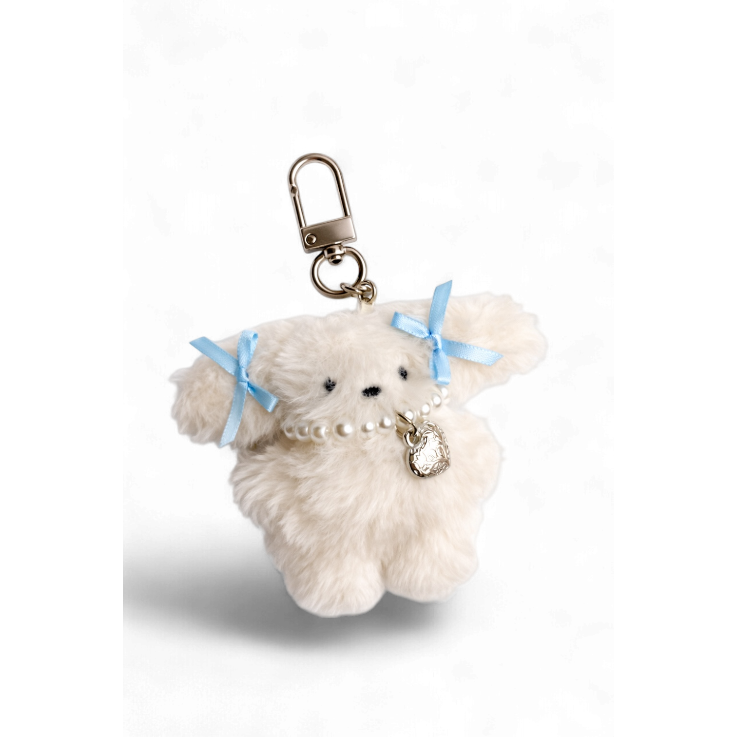 Puppy With Heart Necklace Keychain
