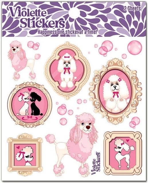 Violette Stickers - Pink Poodles