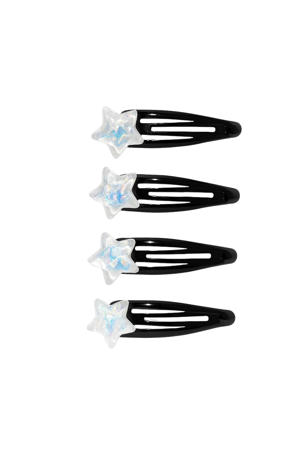 White jelly and black star hair clip