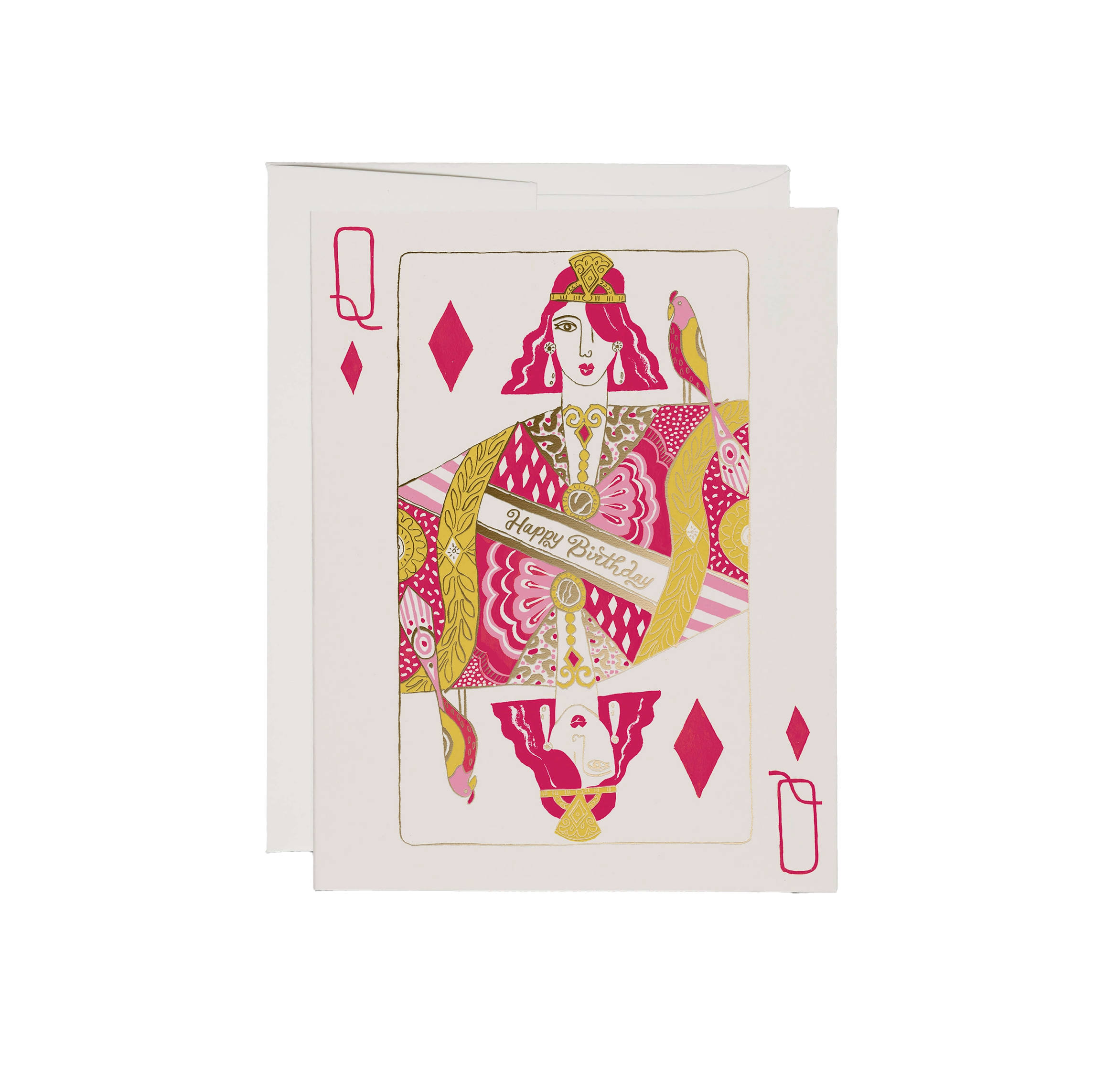 Queen of Diamonds Birthday Card by Red Cap Cards