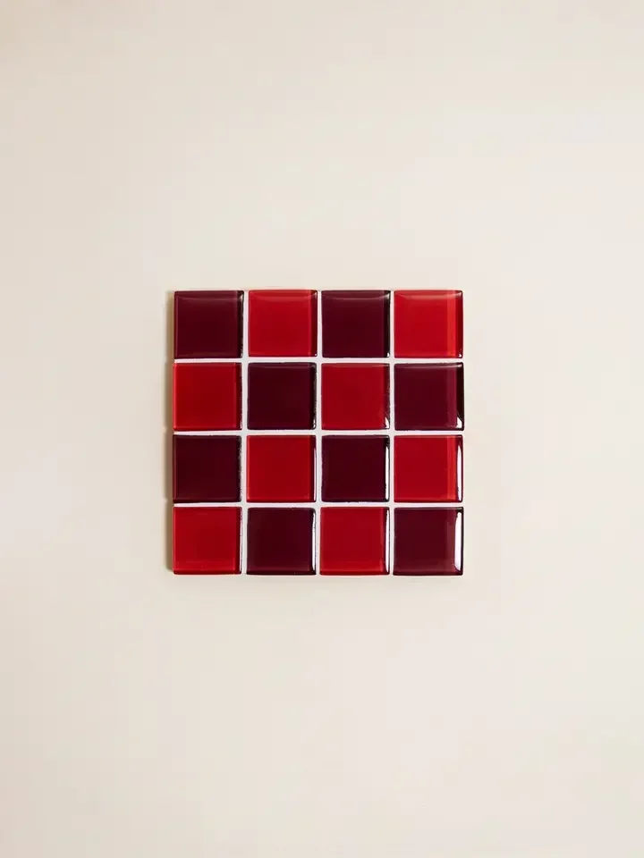 Subtle Art Glass Tile Coaster - Mon Amour