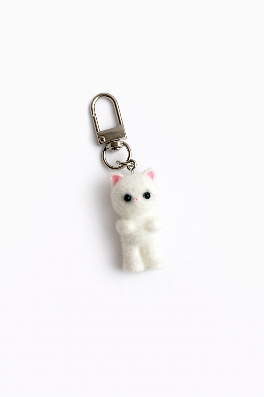 Flocked Kitty Keychain
