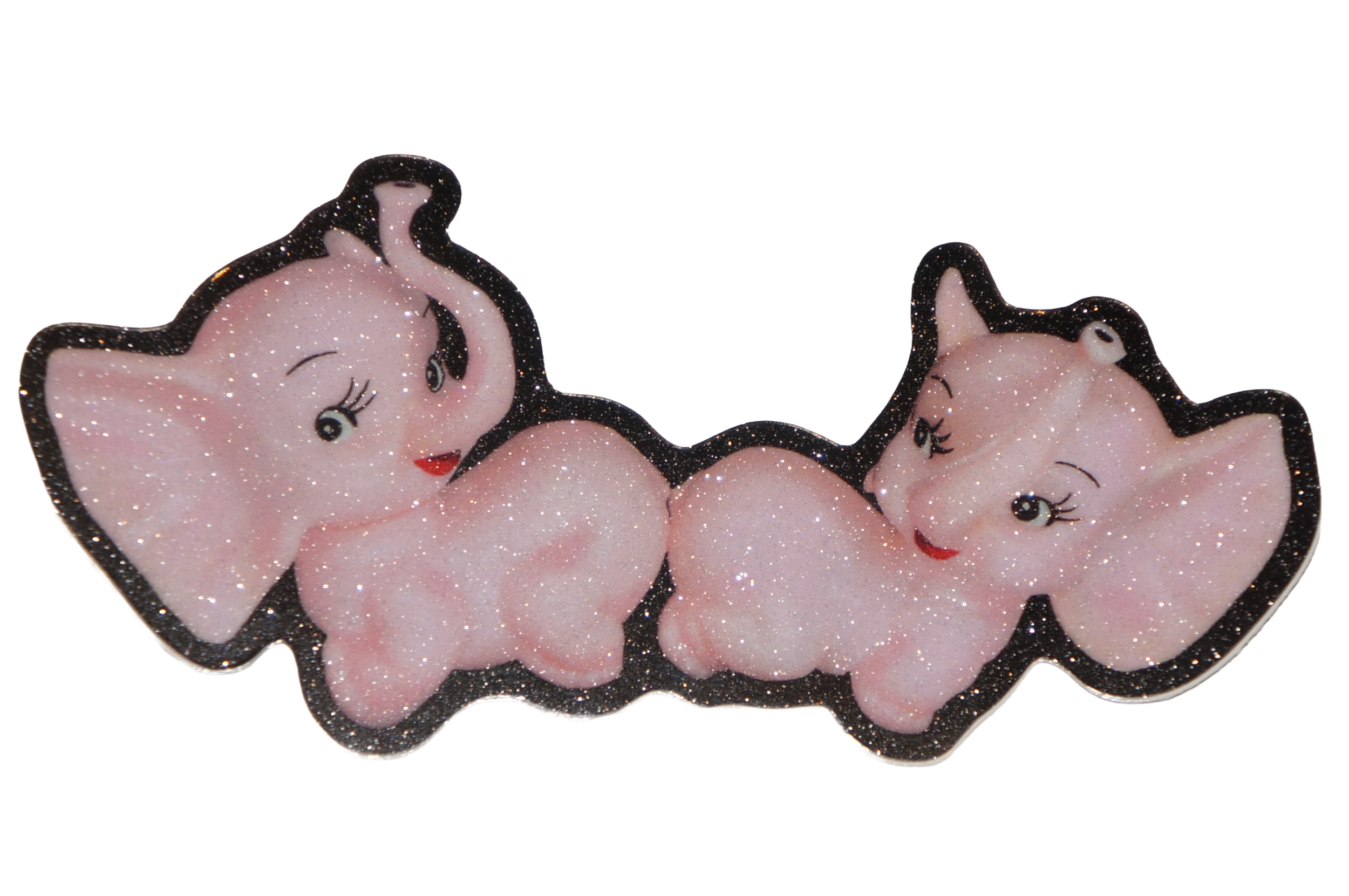 Pink Elephant Twins Glitter Sticker by Aimee Miller