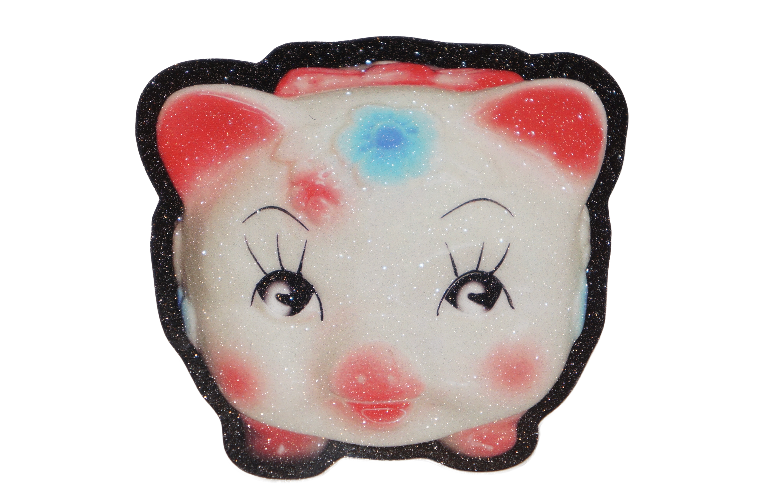 Retro Piglet Glitter Sticker by Aimee Miller