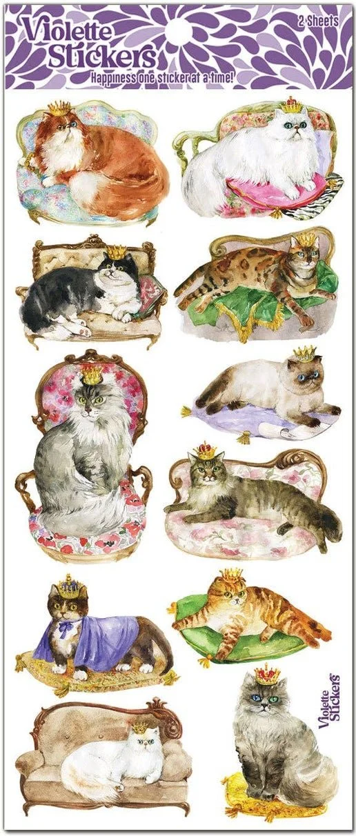 Violette Stickers - Cats on Pillows