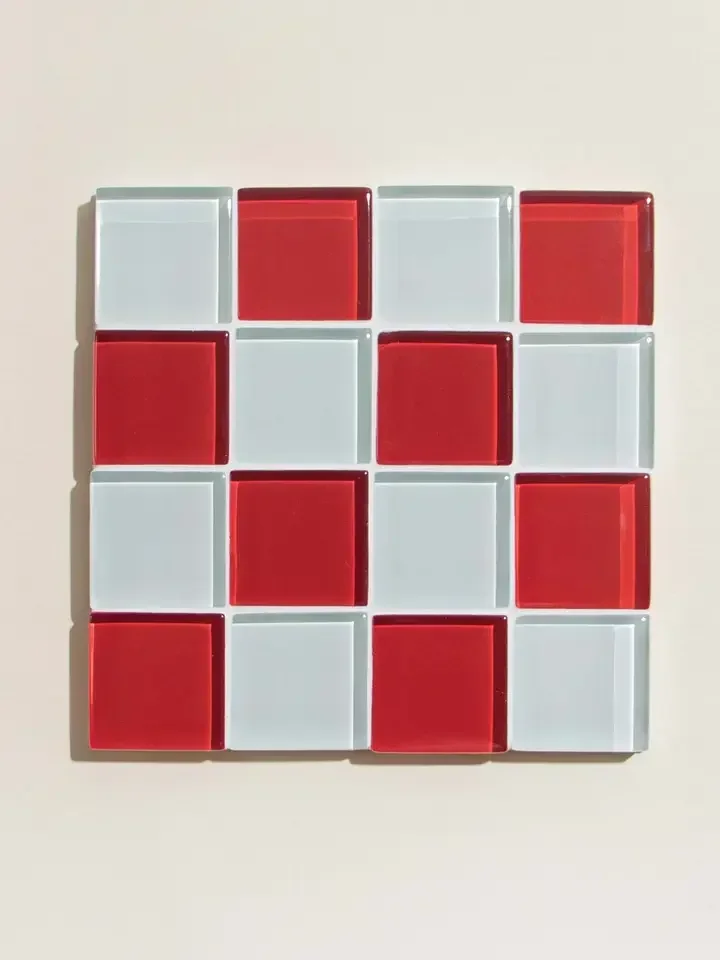 Subtle Art Glass Tile Coaster - Cherry Milk