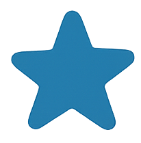 Blue star-shaped icon.