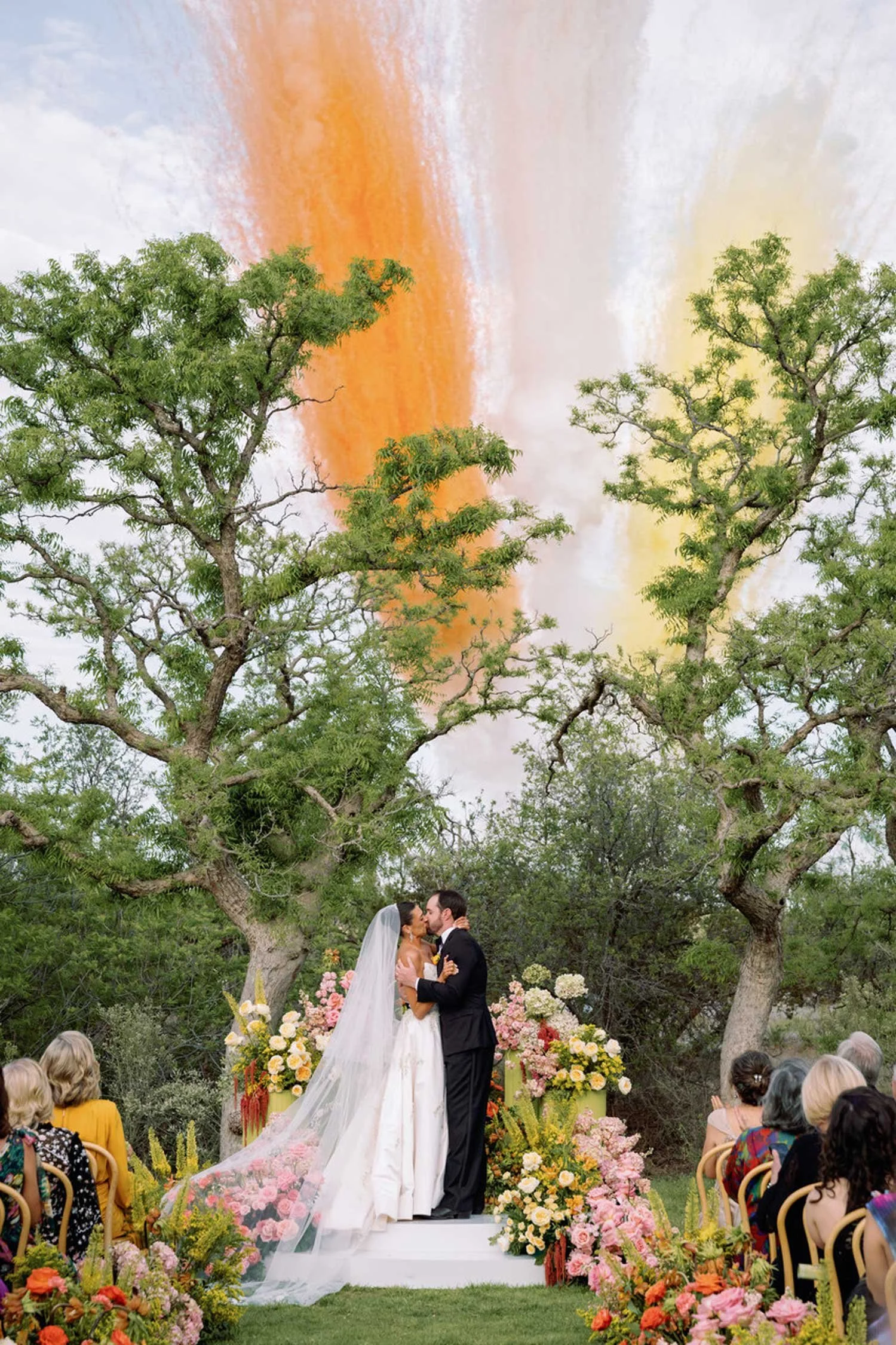 Colorful Sailcloth Tent Texas Wedding