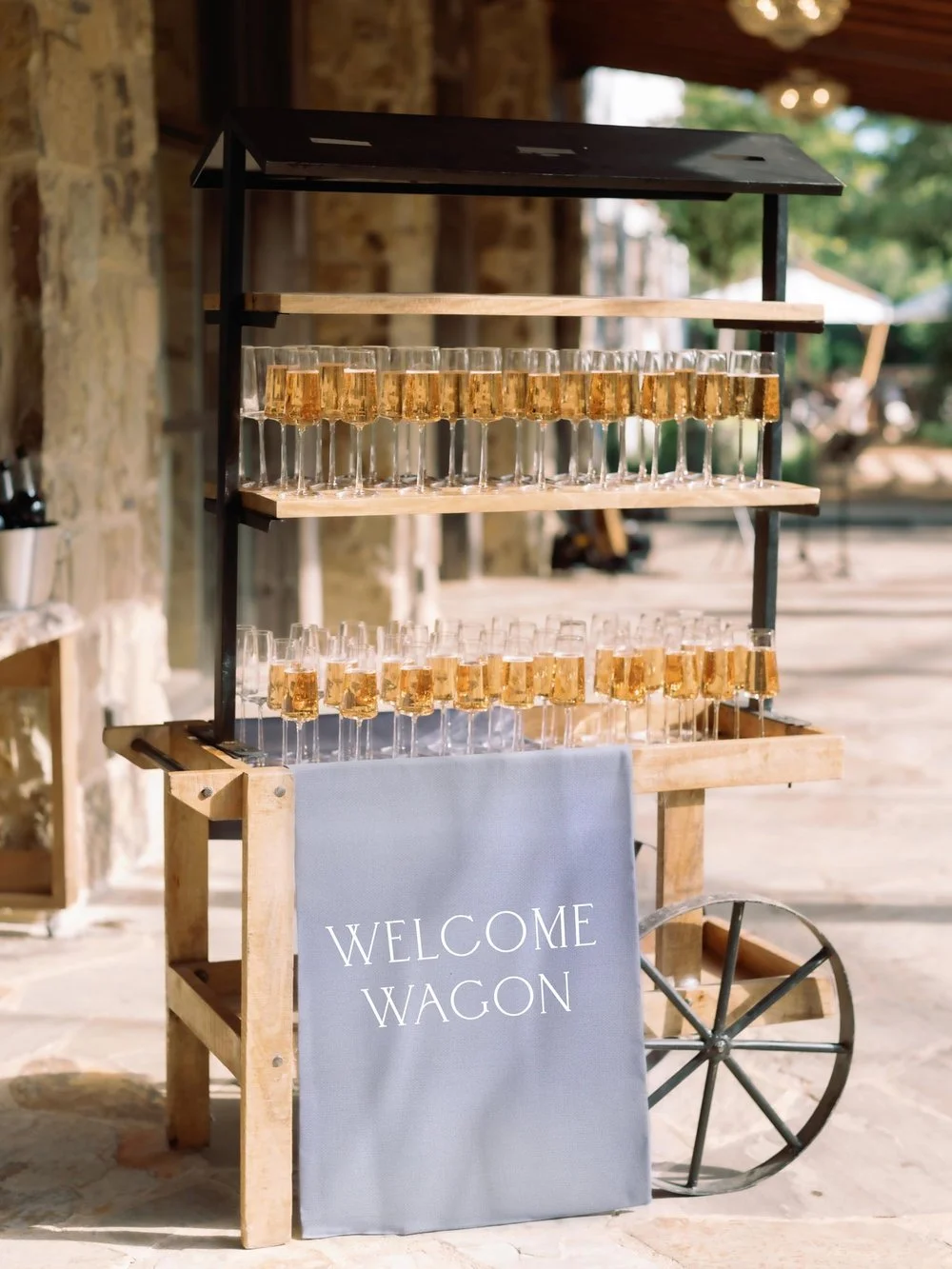Welcome Wagon champagne at Hotel Drover Wedding (Copy)