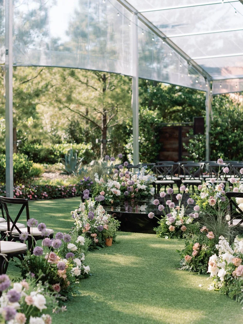Hotel Drover wedding ceremony under clear tent in Fort Worth TX (Copy)