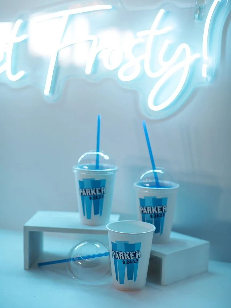 icee themed wedding cups