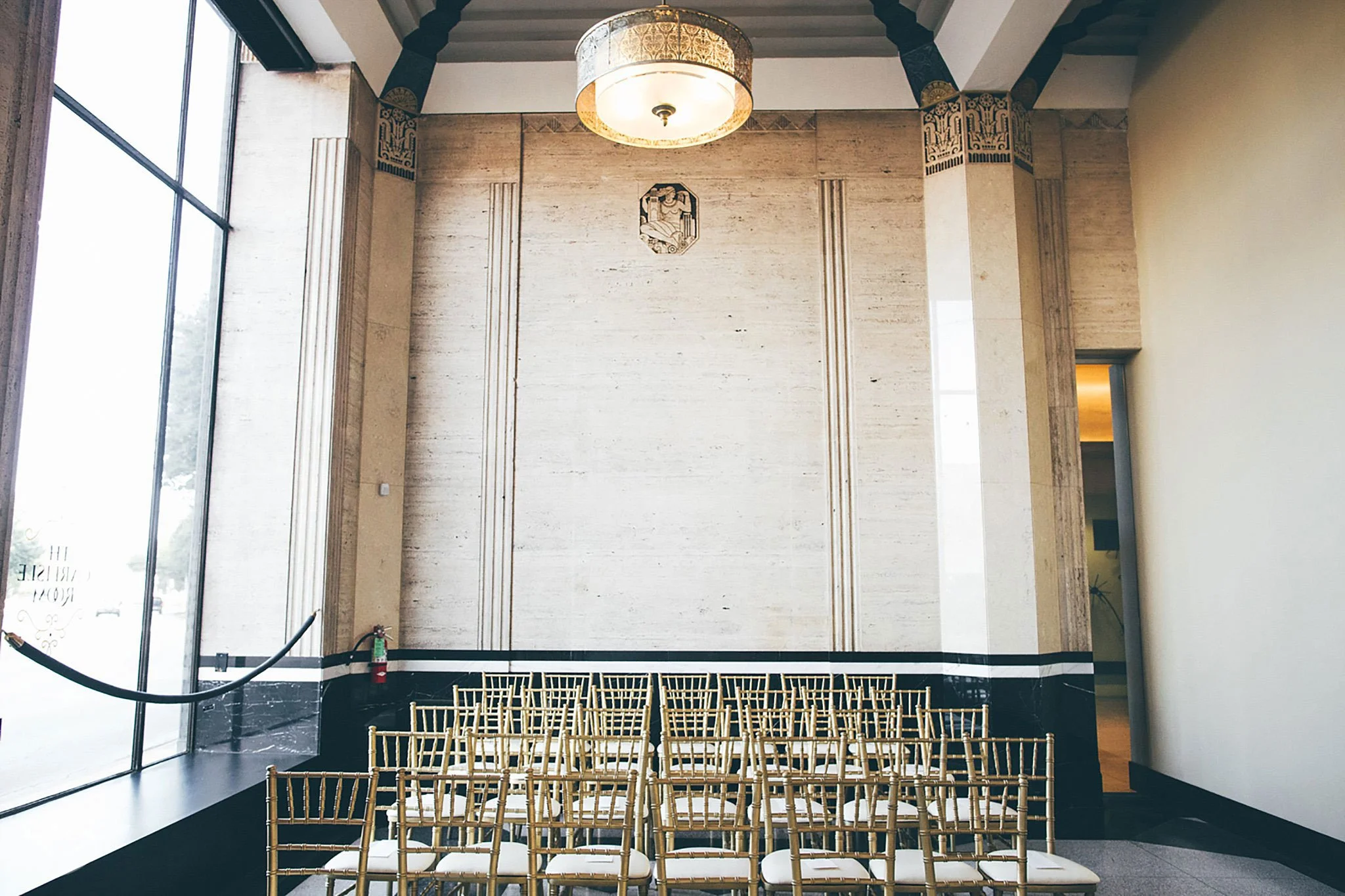 Carlisle Room wedding ceremony chairs