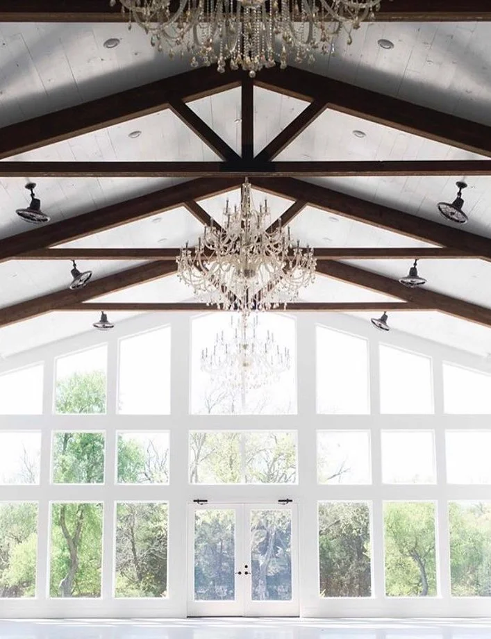 Firefly Gardens white barn window wall