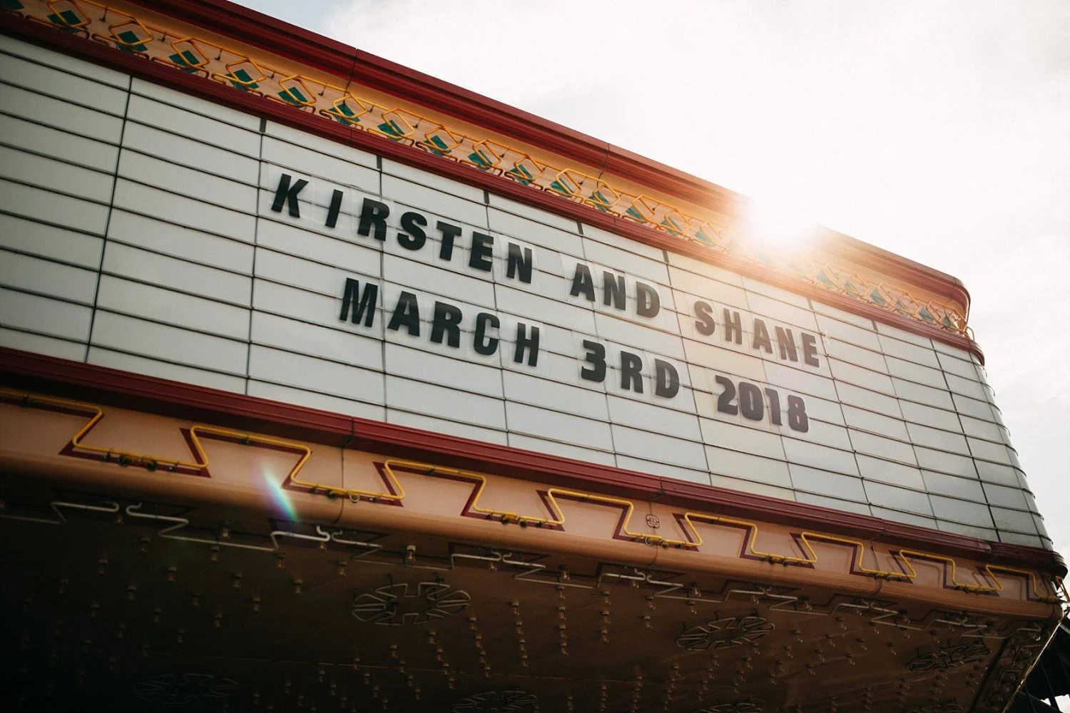 Marquee wedding sign