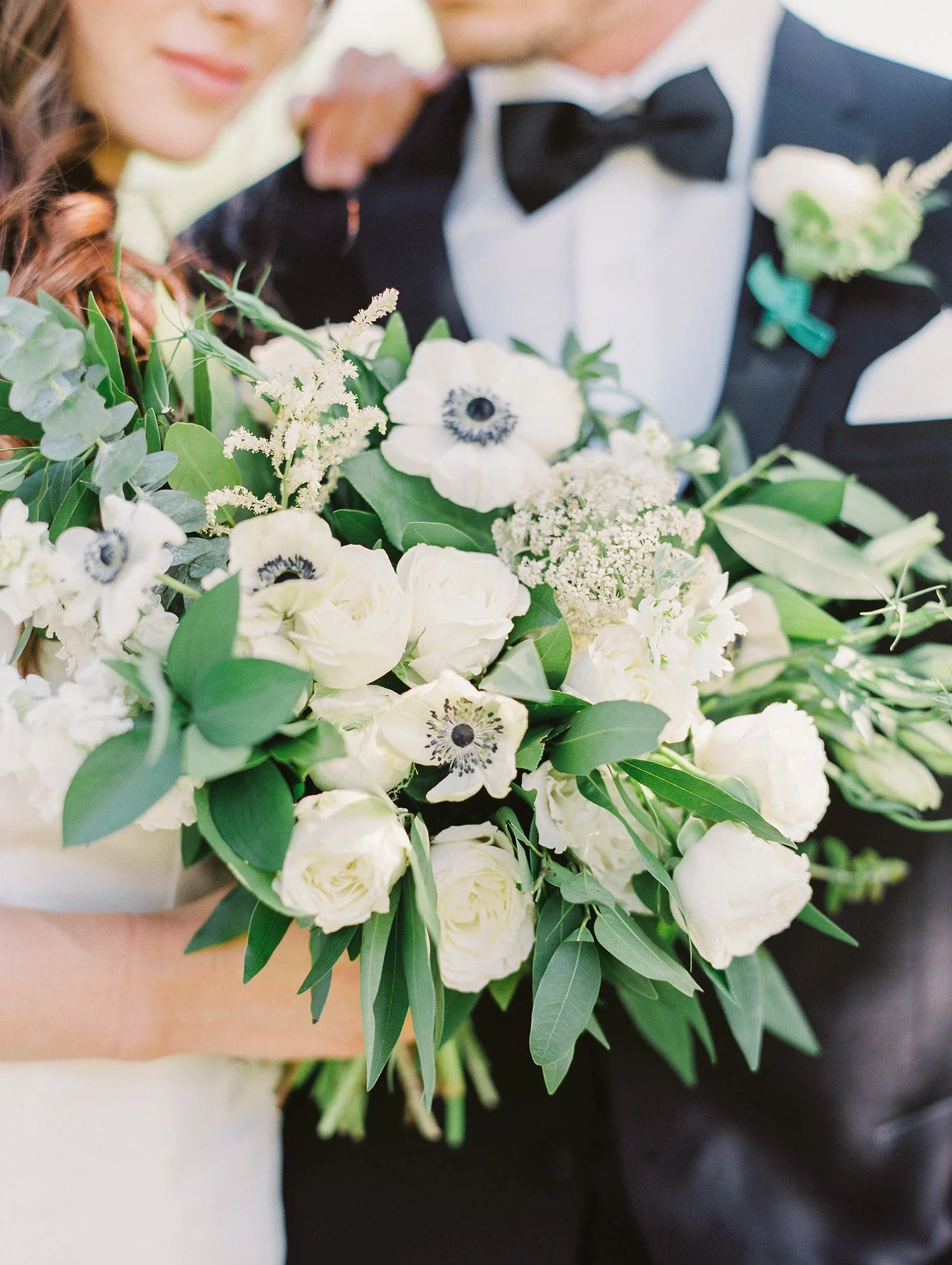 Green and white bridal bouquet