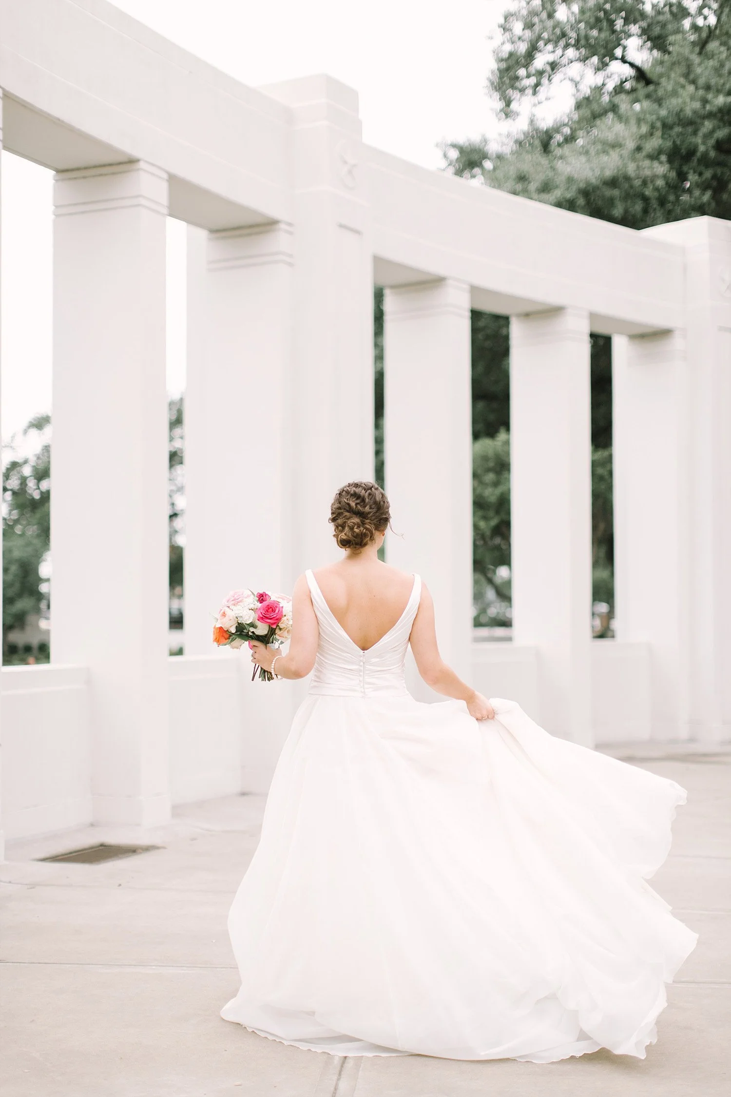 Bridal portrait at John Kennedy memorial