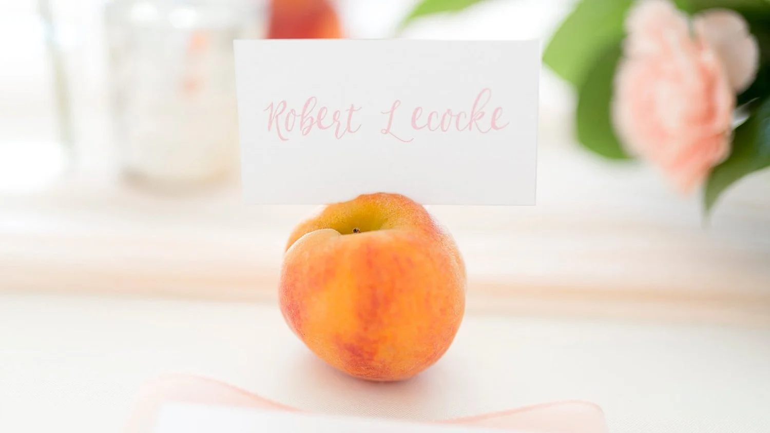 Peach escort card