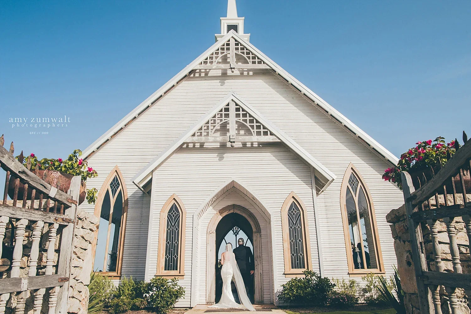 The Brooks at Weatherford bride walking through the doors