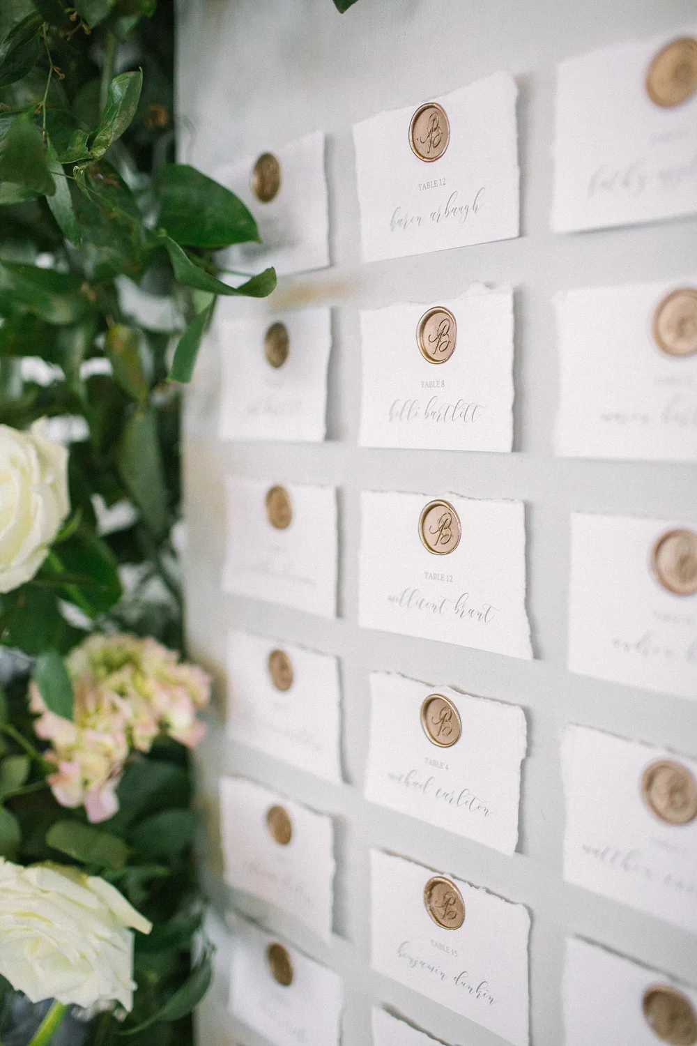wax seal escort cards