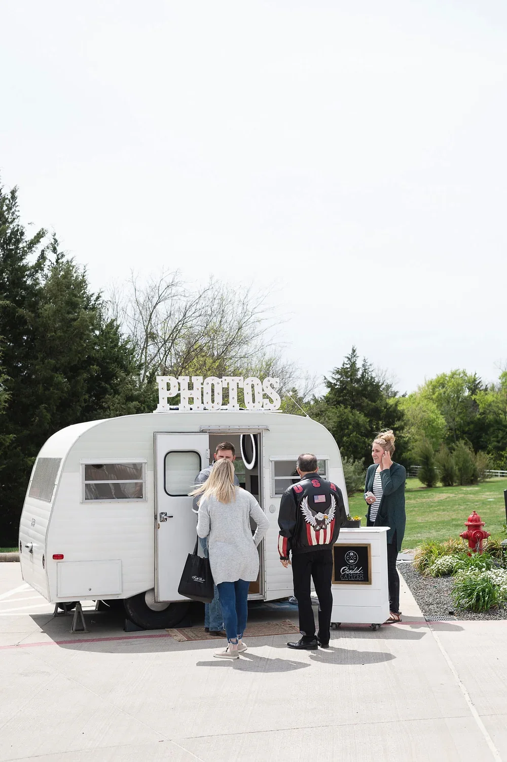 Photo trailer booth at wedding