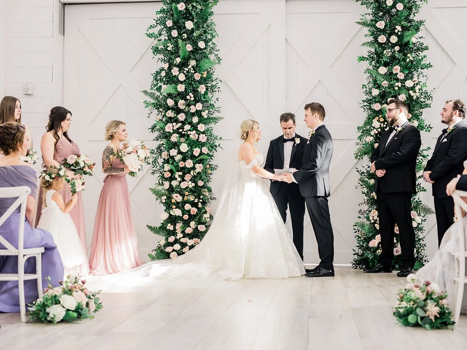 The Nest at Ruth Farms Indoor Wedding | Mauve Texas Wedding | Caitlin &amp; Grant