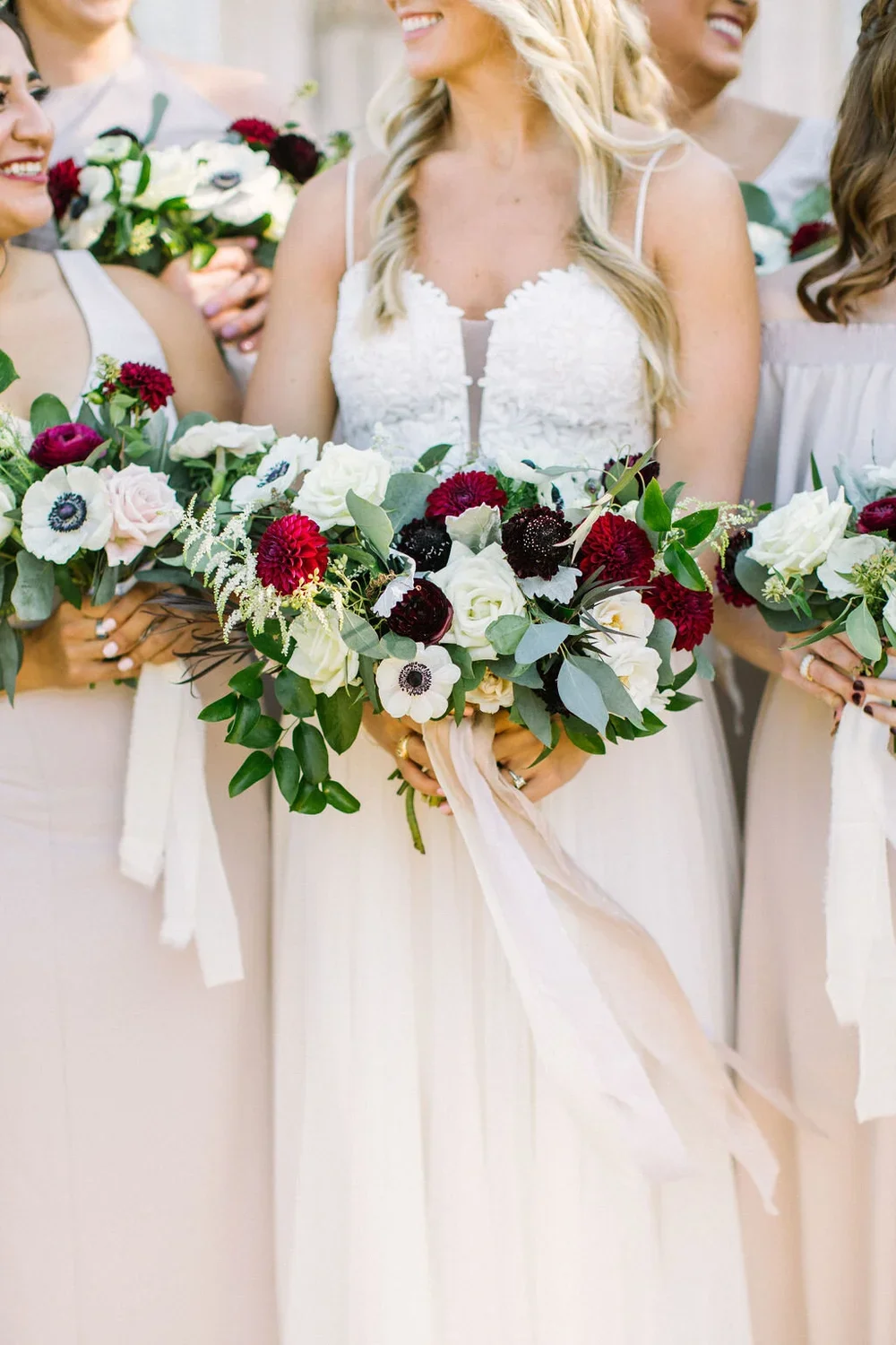 Red and white bridal bouquet