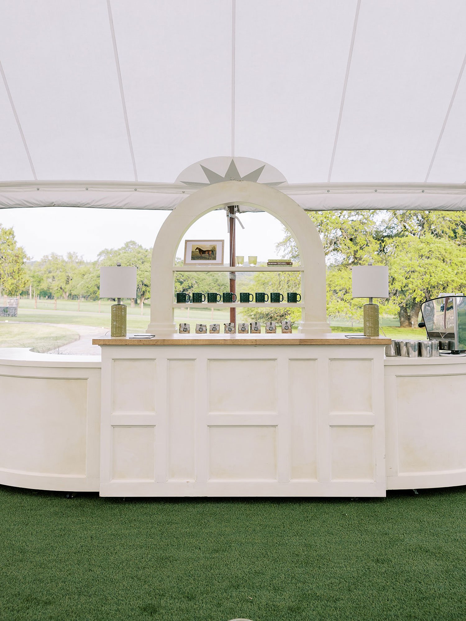 Coffee Bar at horse ranch wedding