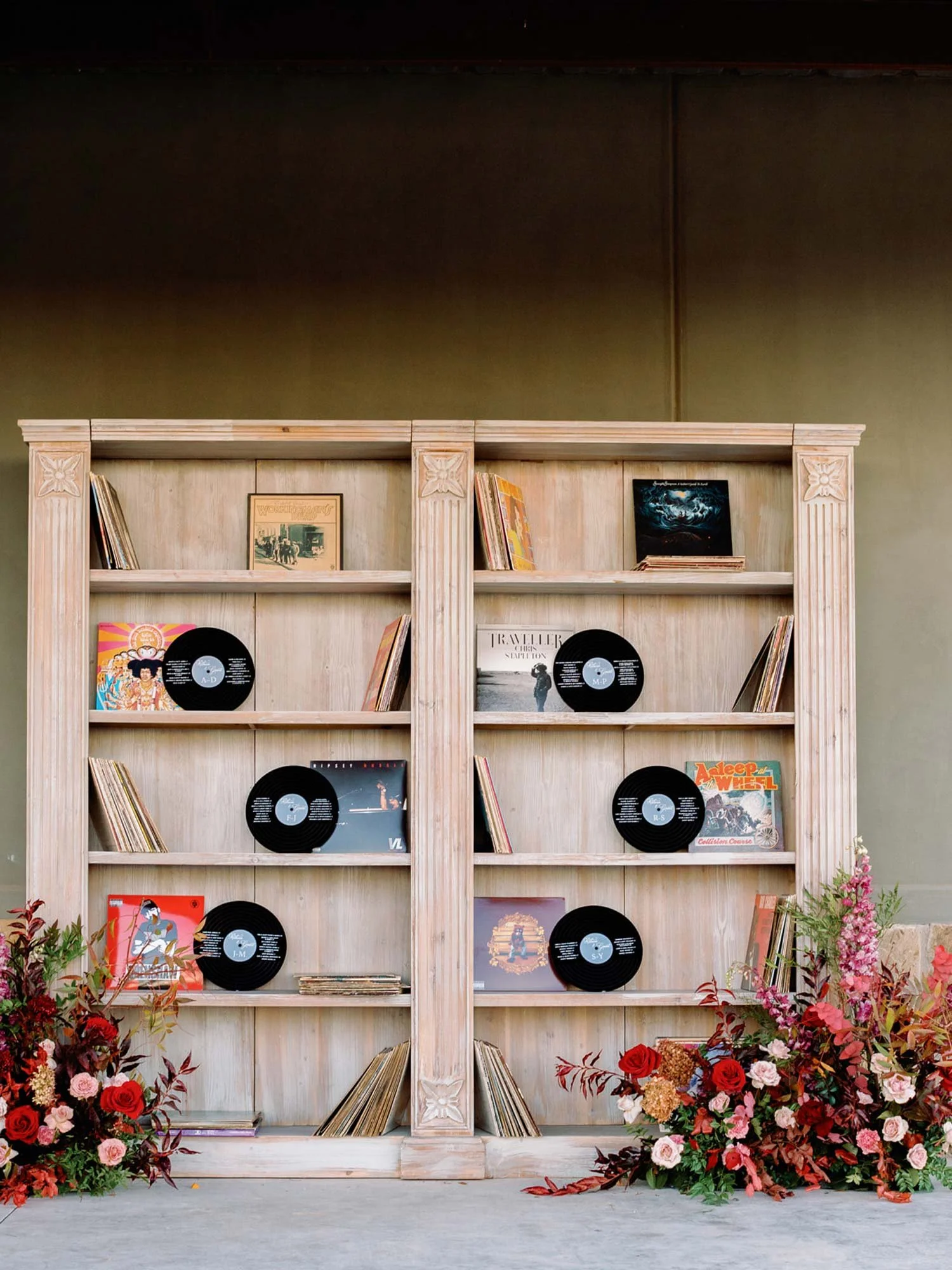 Record seating chart designed by Shannon Rose Events