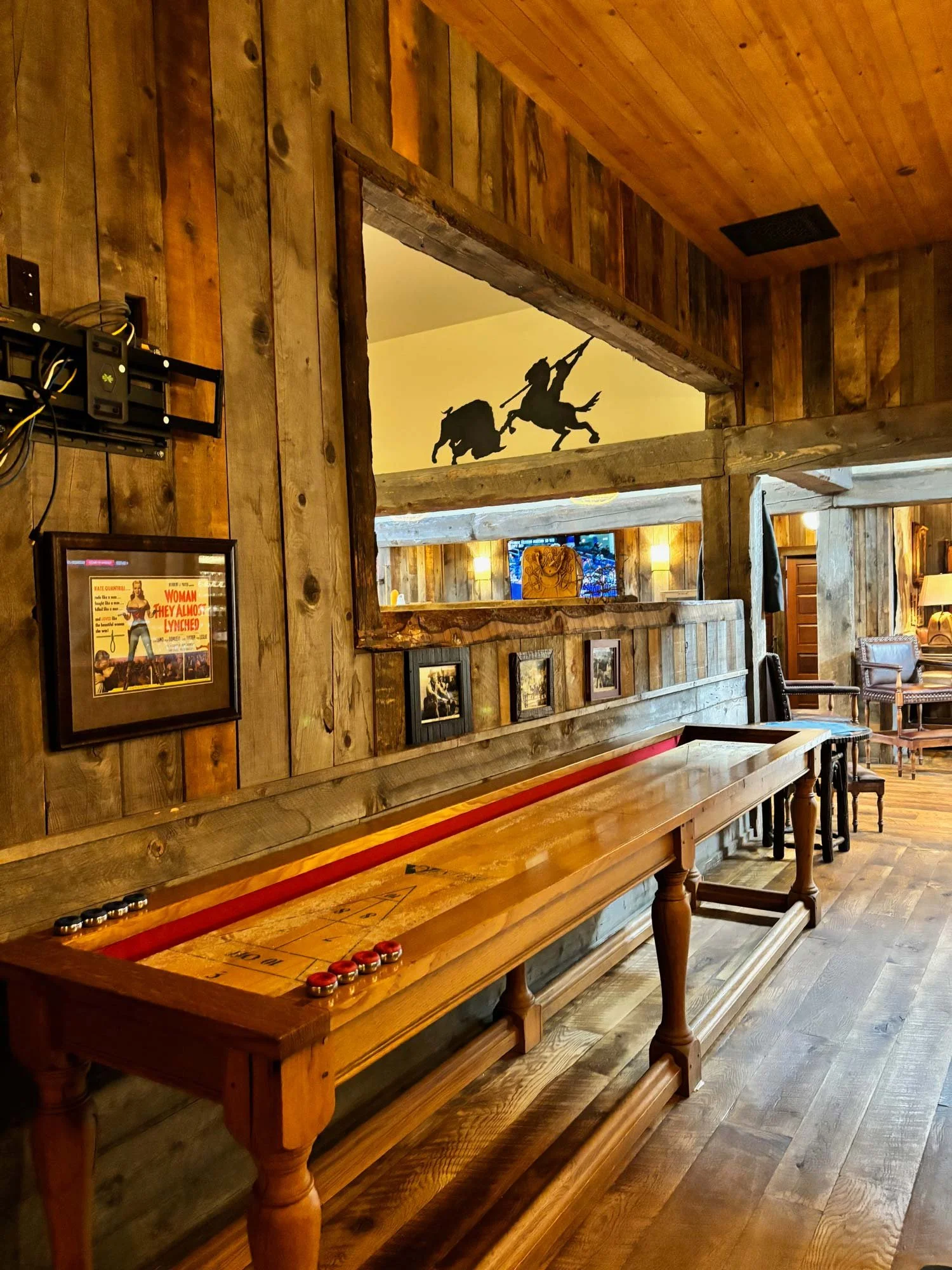 Silver dollar saloon shuffle board