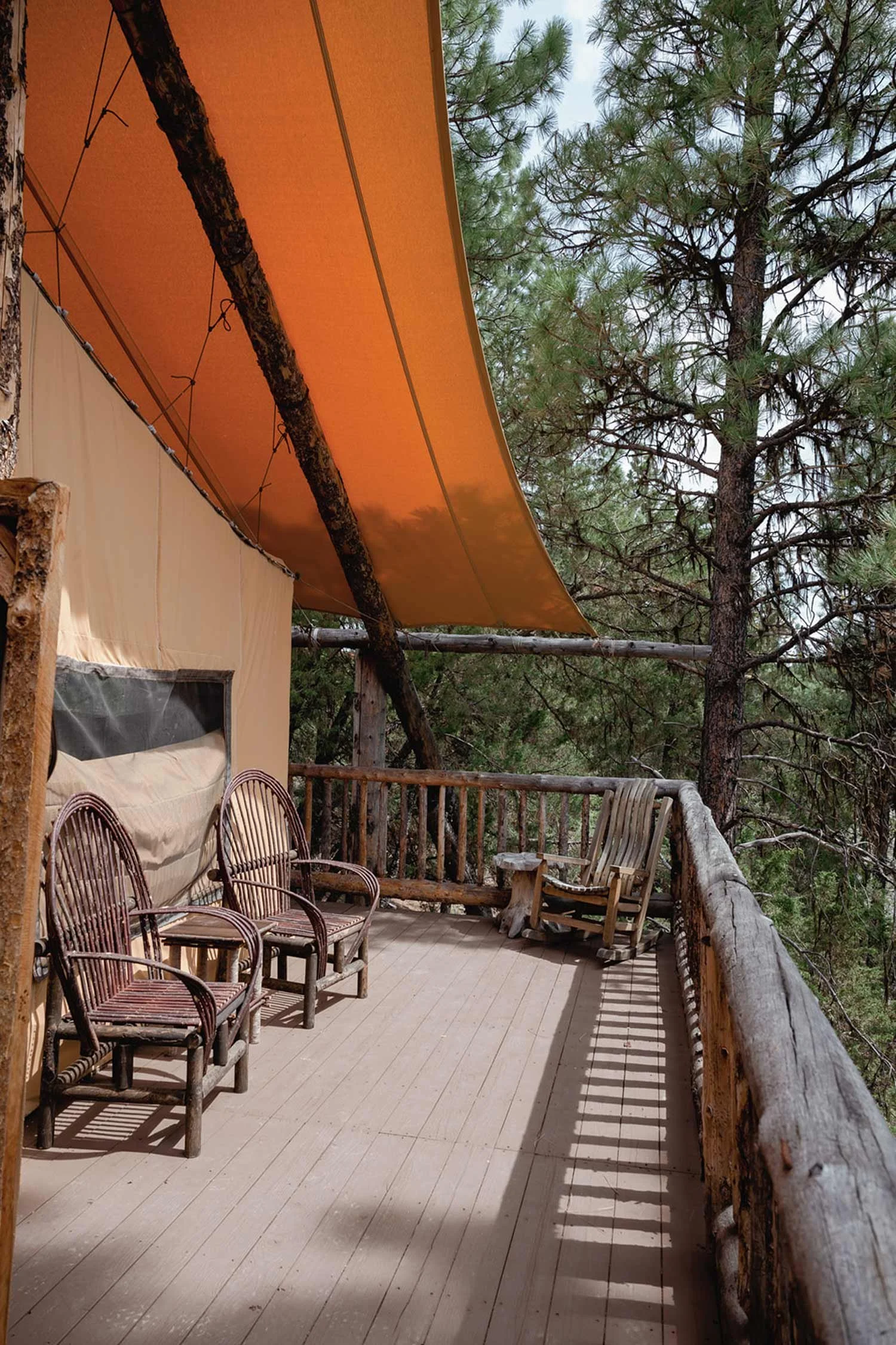 Tent patio at Paws Up destination Montana resor
