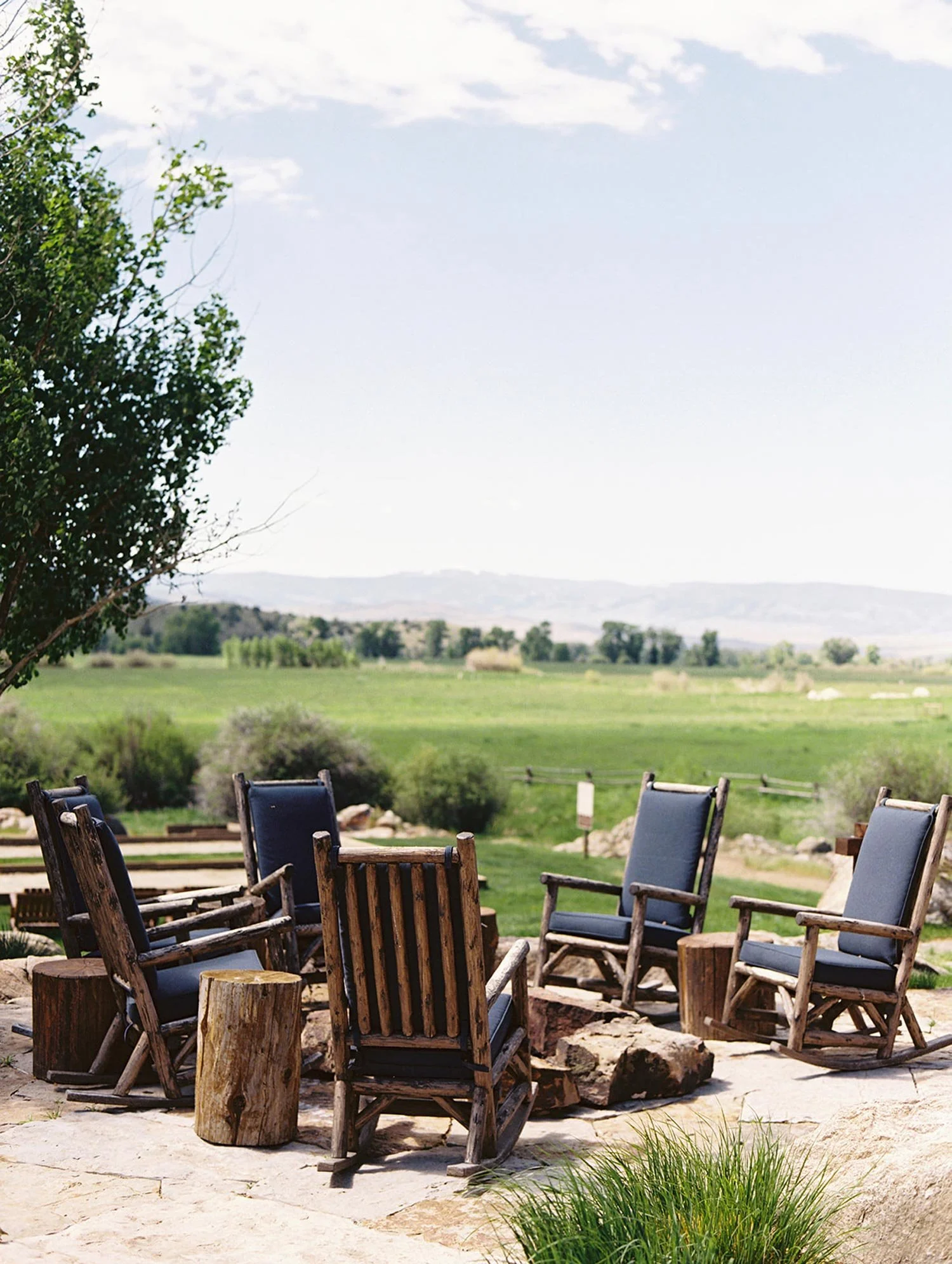 Wyoming outdoor wedding firepit