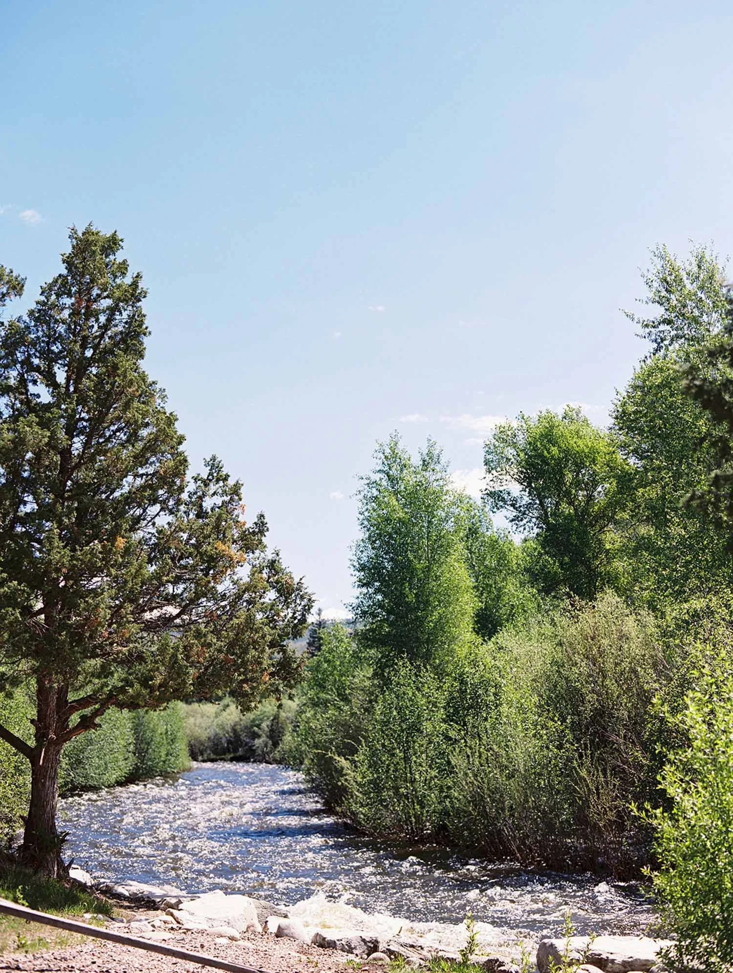 Wyoming wedding river view