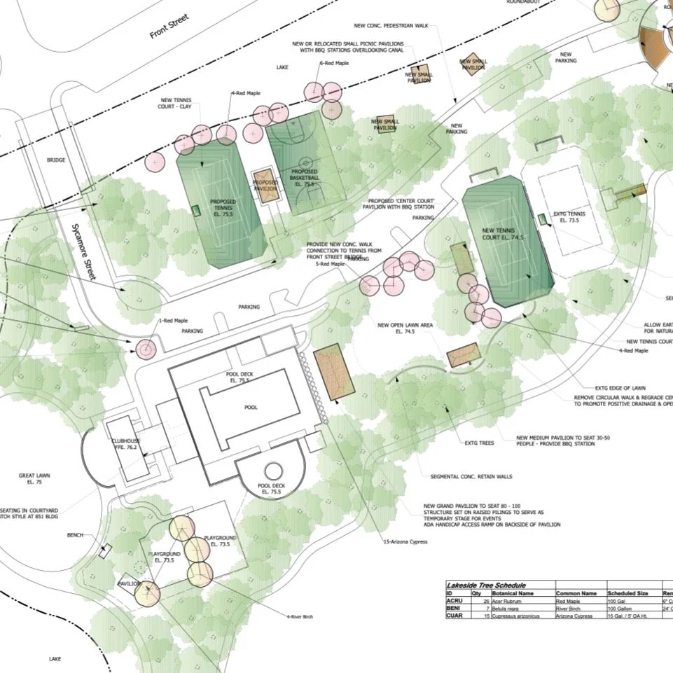 Master planning for community, recreation, and connection. 🌿

Expanded tennis facilities, open lawn areas, shaded pavilions, pedestrian pathways, and community gathering spaces designed for the Town of Celebration.

#MasterPlan #LandscapeArchitectur