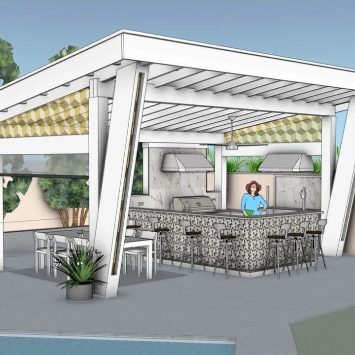 A closer look at the design process behind this custom outdoor cabana concept.

This project combines architectural structure, outdoor cooking, and material detailing into one cohesive environment... featuring a custom Argentinian grill, luxury pizza