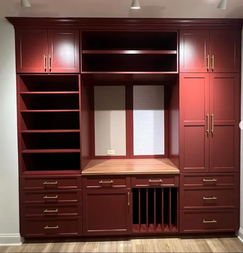 Custom Mink Run Millwork built-in, after