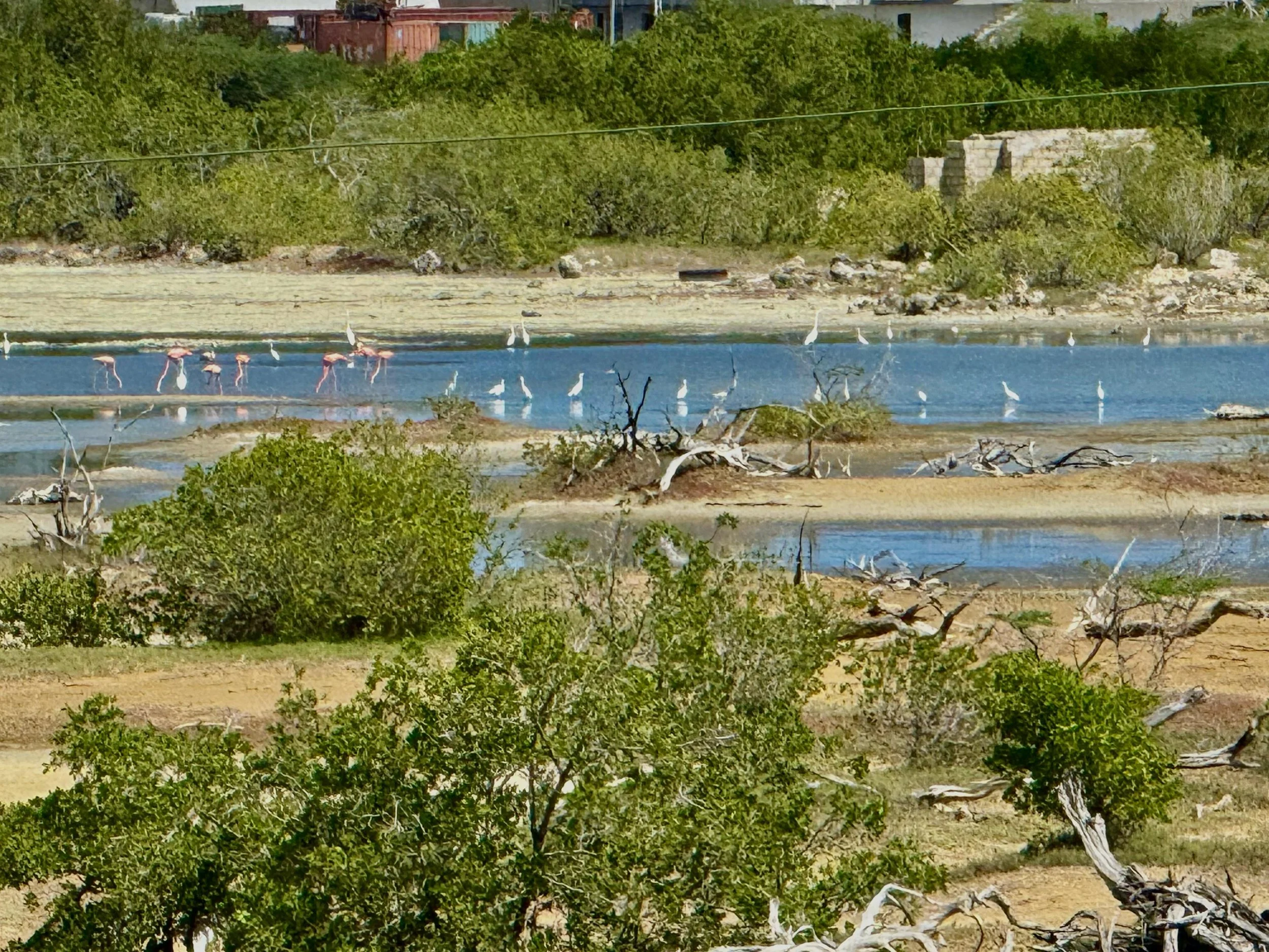 Saltwater pond with view from Kas Pitava terrace