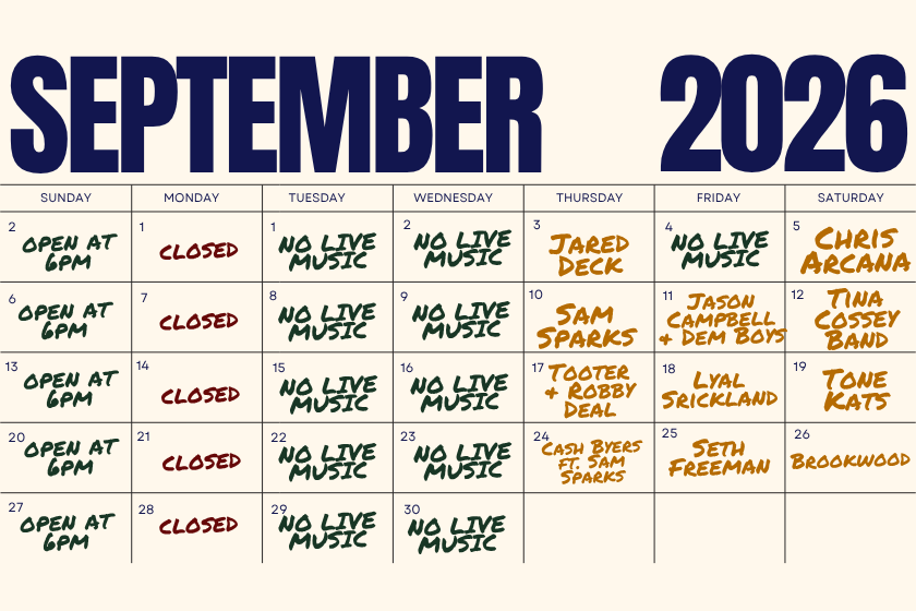 Live Music Lineup for September 2026 - Downtown Russellville, AR