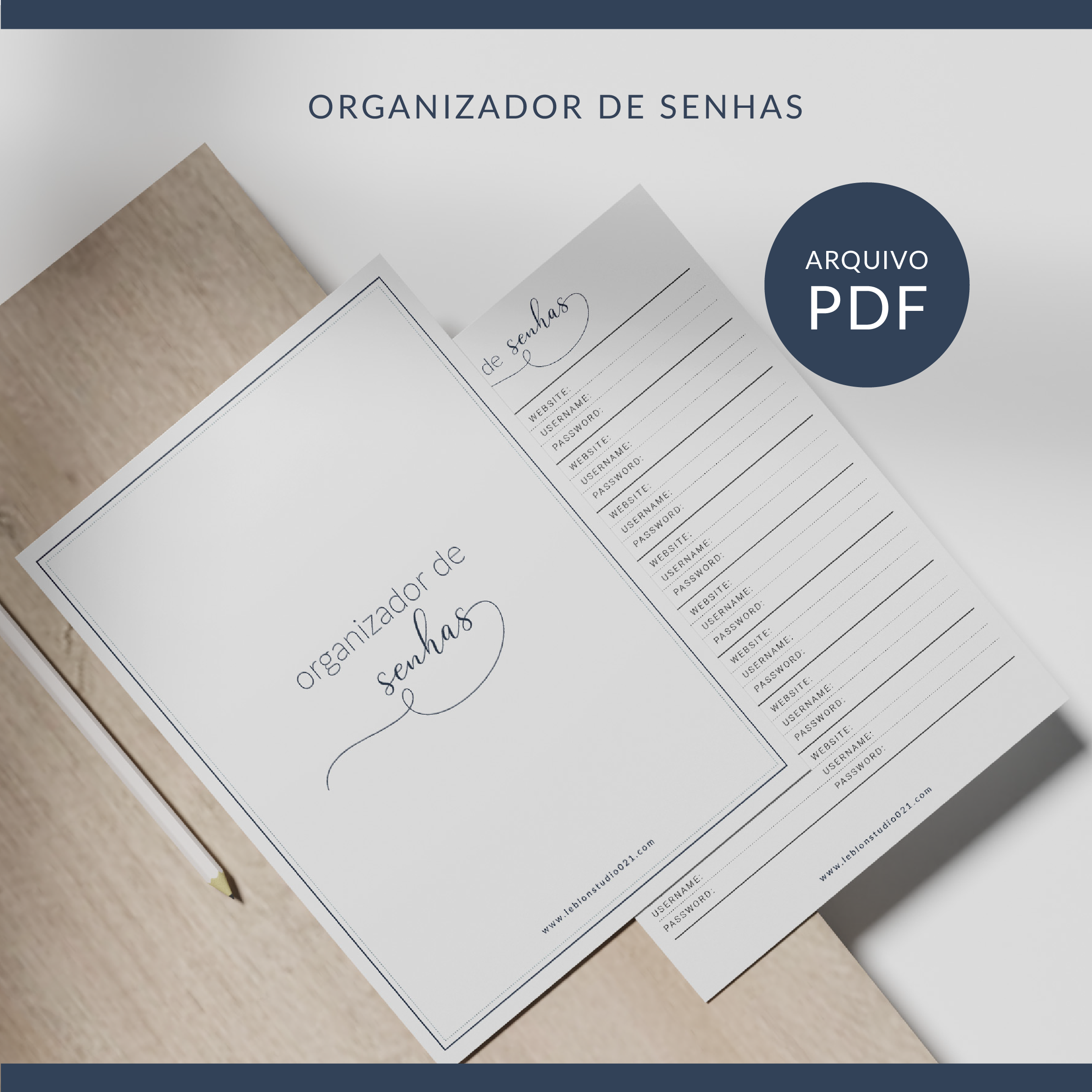 pdf para organizador de senhas