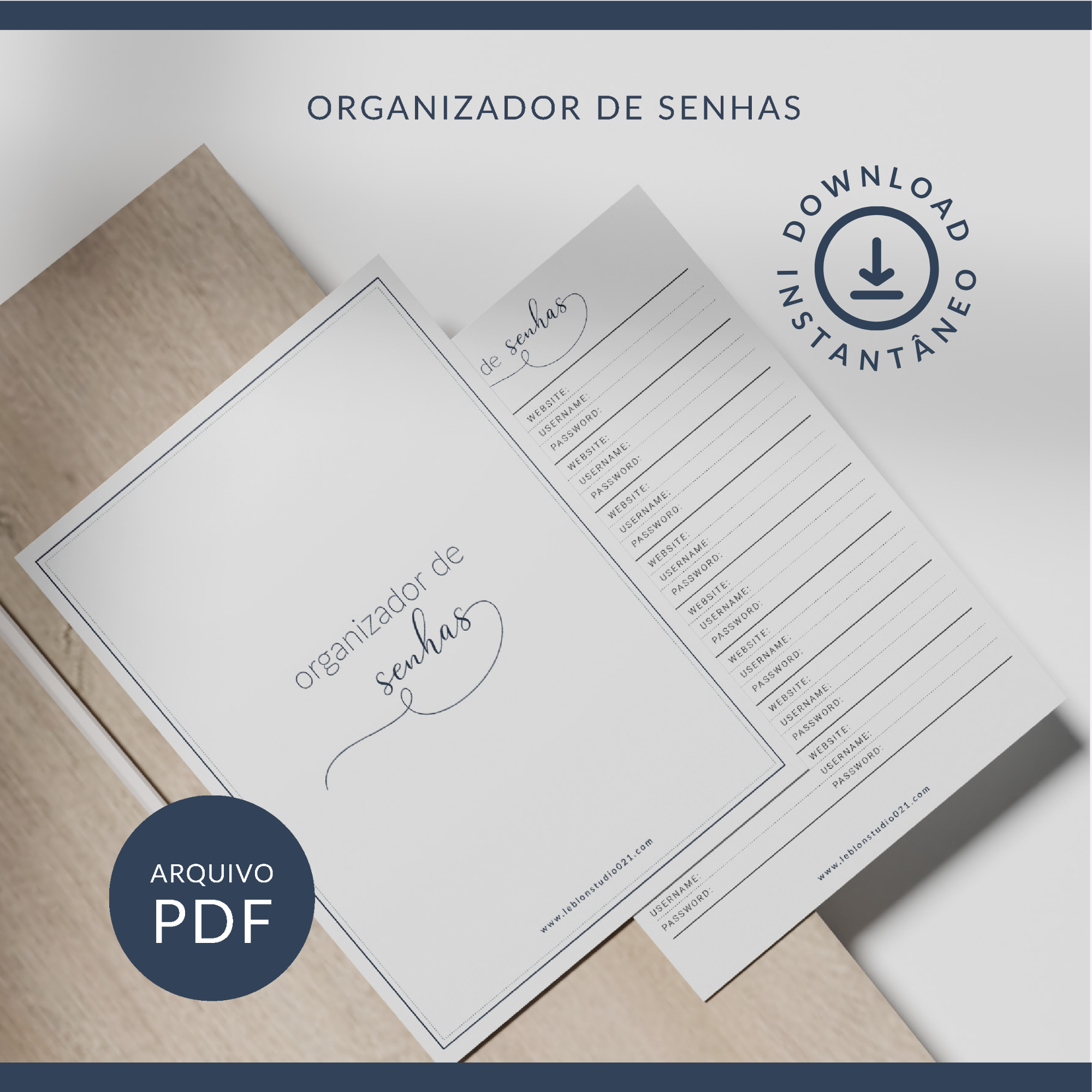 pdf para organizar suas senhas