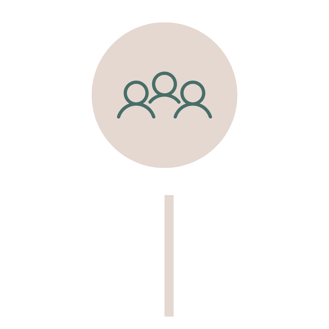 Icon of three people inside a circle, representing a group or community.
