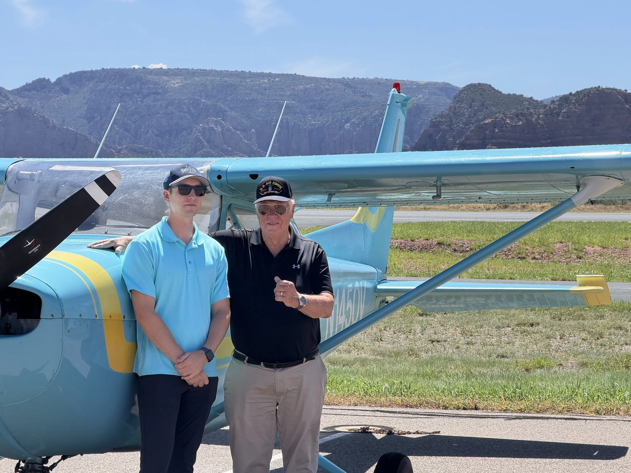 Bluebird Air Tours Sedona pilot Tanner and passenger