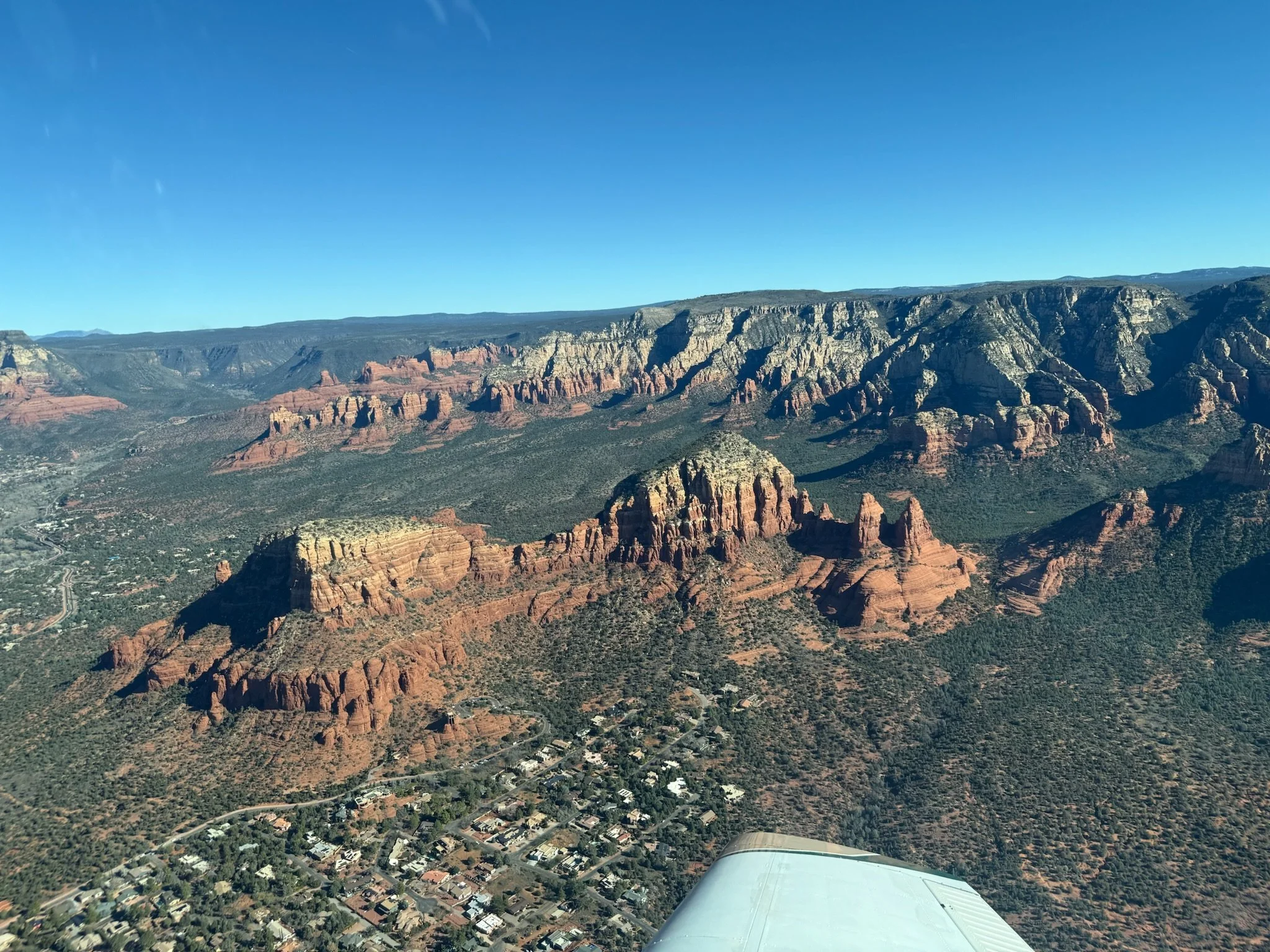 Scenic airplane tour over Sedona Arizona red rocks