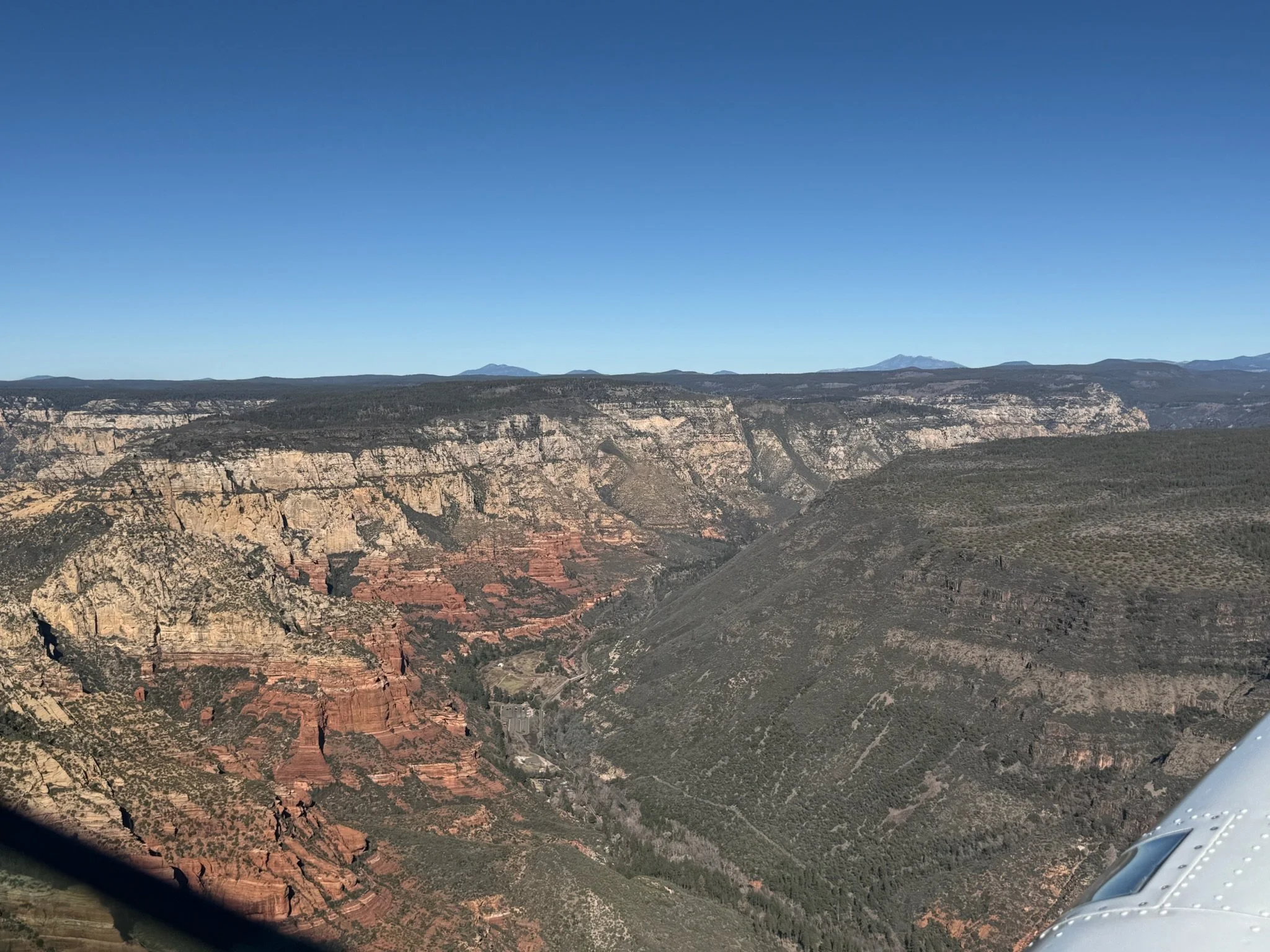 An aerial photo of Sedona's canyons - Bluebird Air Tours Sedona