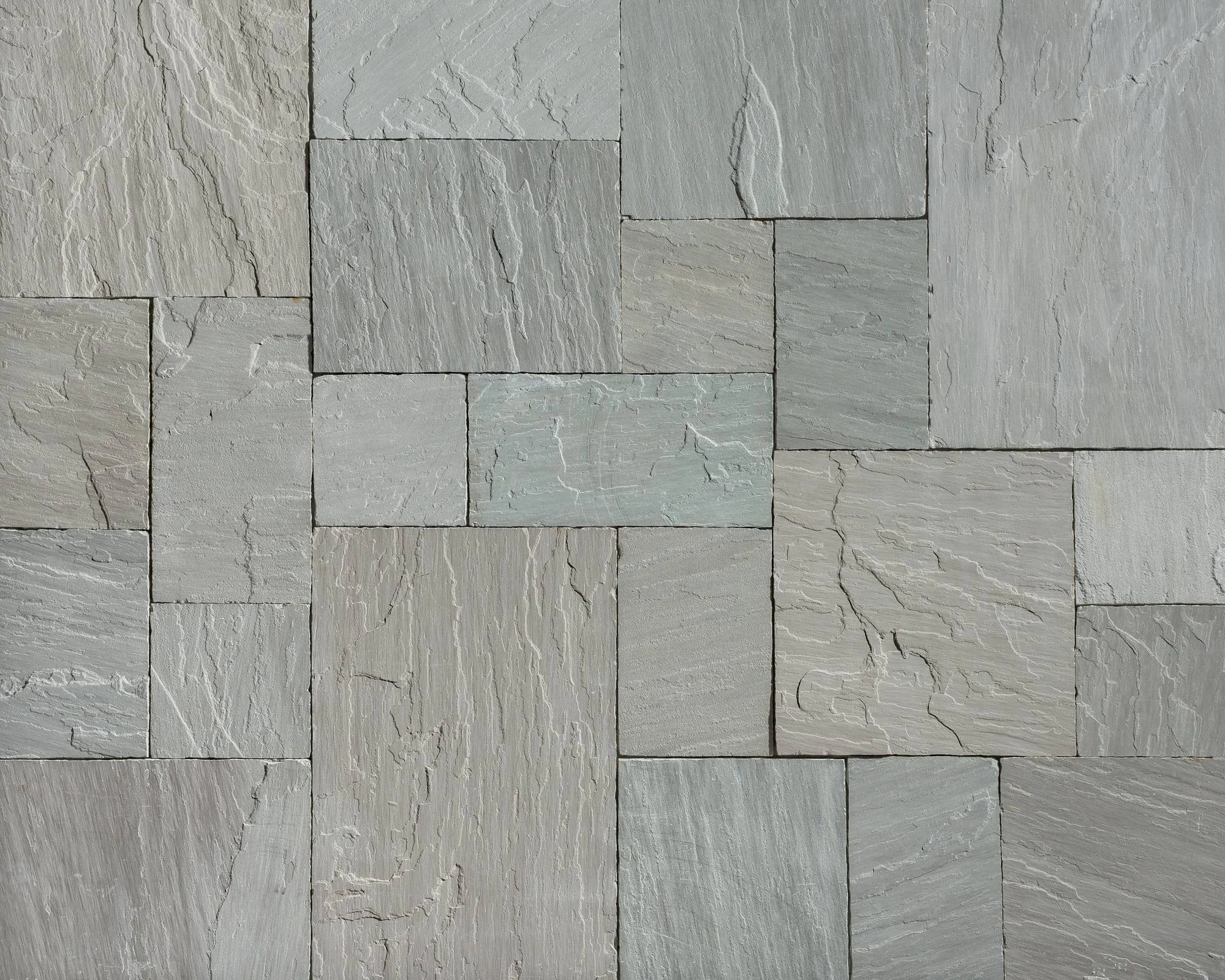 Close-up view of Silver Grey or Appalachian Grey sandstone, showing natural textured patterns.