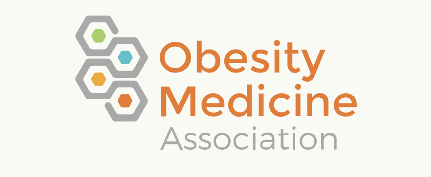 Logo of the Obesity Medicine Association featuring a hexagon design and the organization's name.