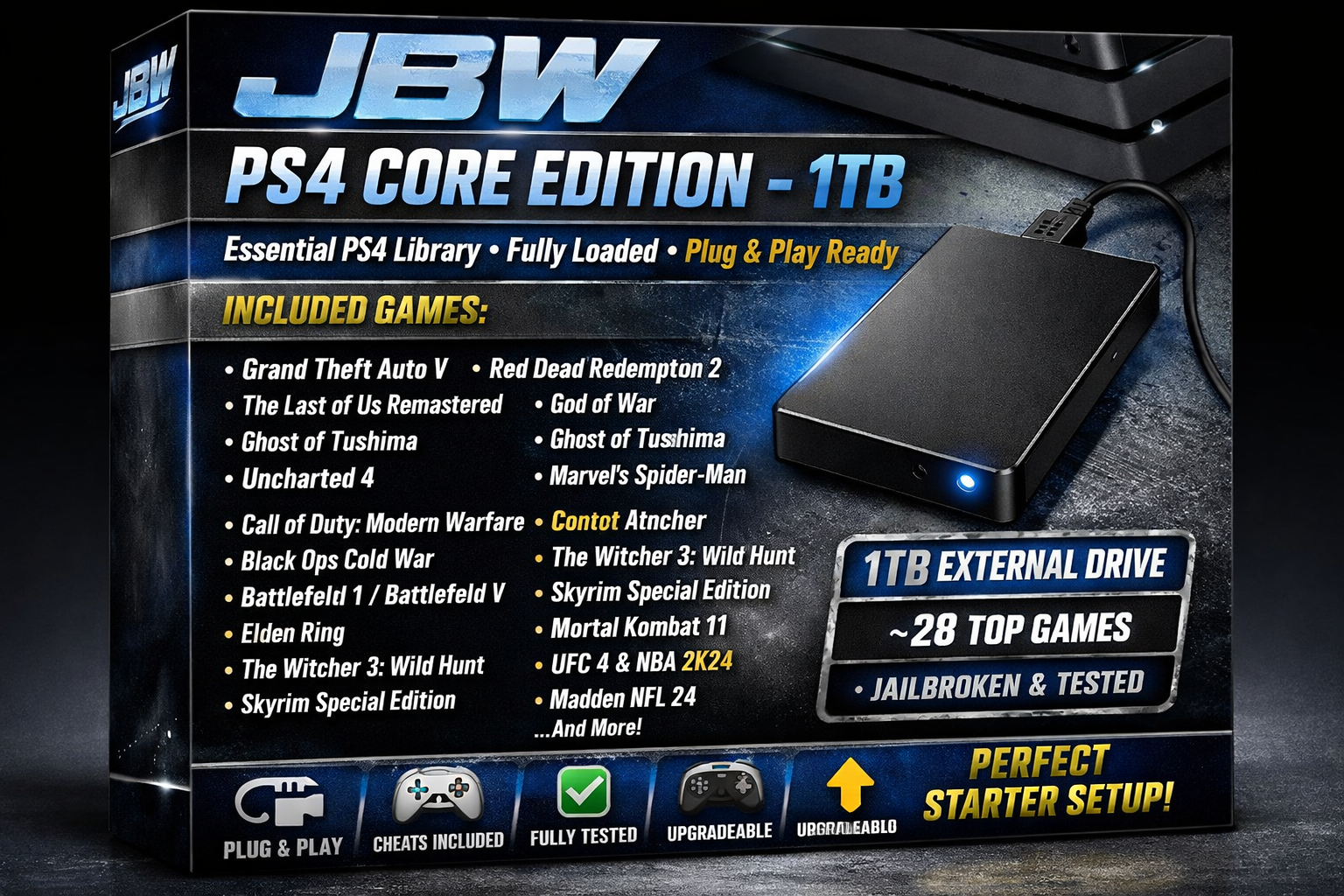 JBW PS4 Core Edition – 1TB