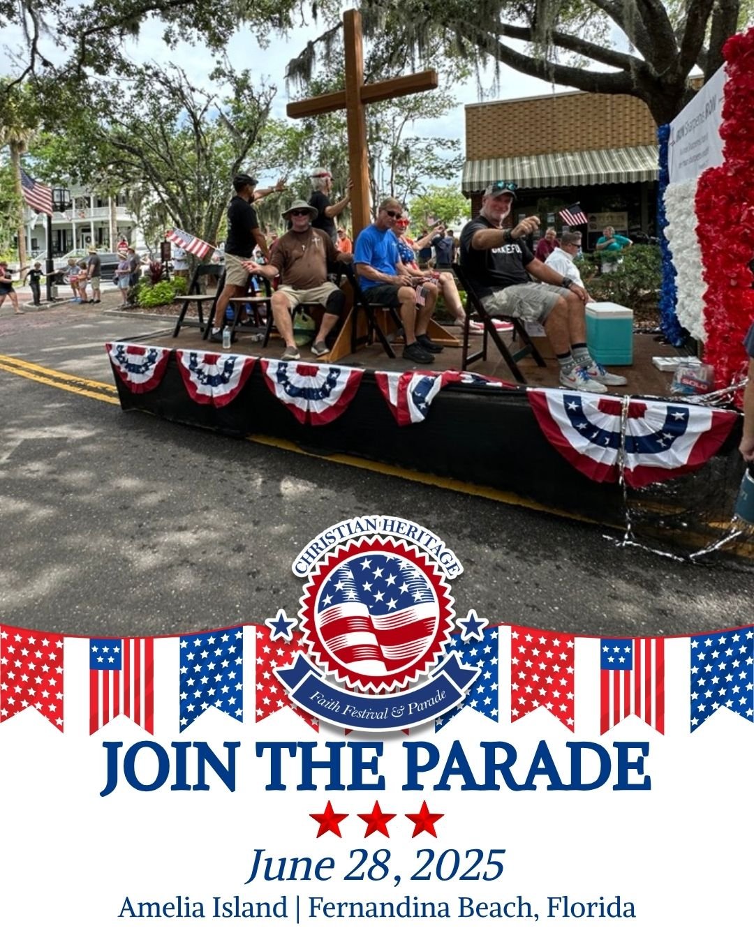 It&rsquo;s not just a float &mdash; it&rsquo;s a testimony.

This is your invitation to carry the cross in public, not in shame, but in joy.
Help us make the 2nd Annual Christian Heritage Parade event BIGGER than last year. Your presence matters.

🎉