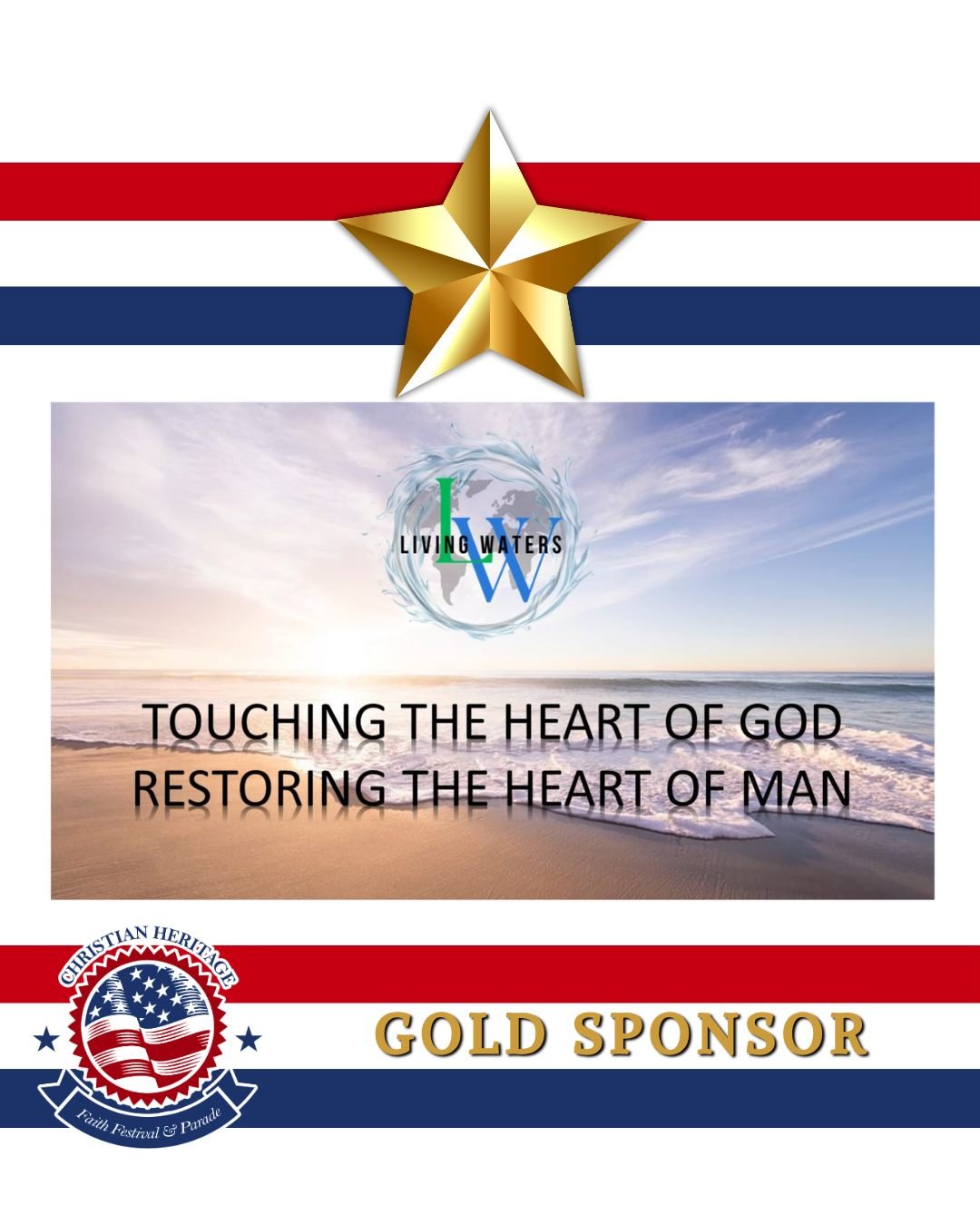 🌟 GOLD SPONSOR SPOTLIGHT &ndash; Living Waters World Outreach Church 🌟

We are deeply grateful to Living Waters World Outreach Church in Fernandina Beach for their generous support as a Gold Sponsor of the Christian Heritage Parade &amp; Faith Fest