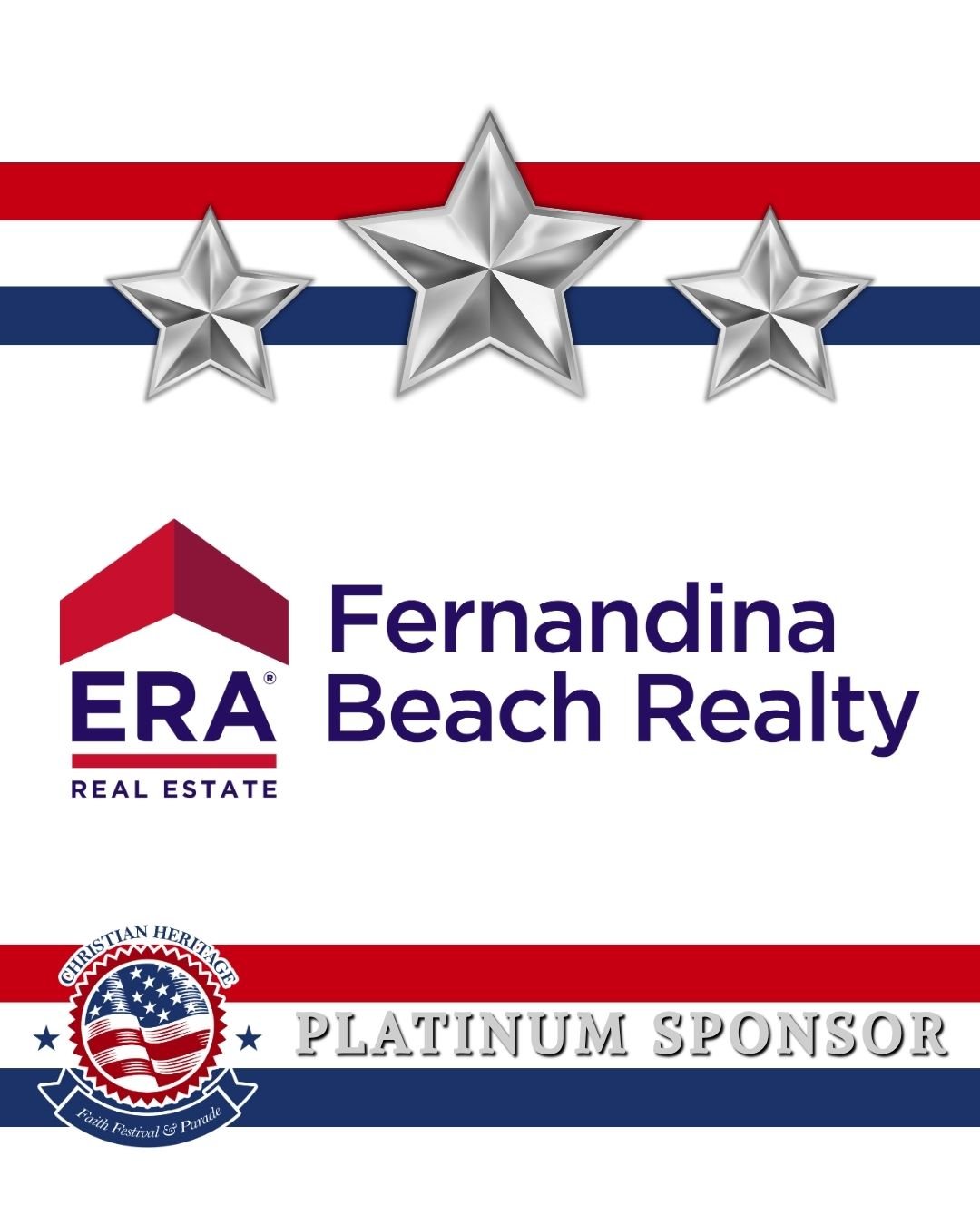 🏆 PLATINUM SPONSOR SPOTLIGHT &ndash; ERA Fernandina Beach Realty &amp; Mr. Steve Simmons 🏆

We&rsquo;re honored to recognize ERA Fernandina Beach Realty and Mr. Steve Simmons as a Platinum Sponsor of the Christian Heritage Parade &amp; Faith Festiv